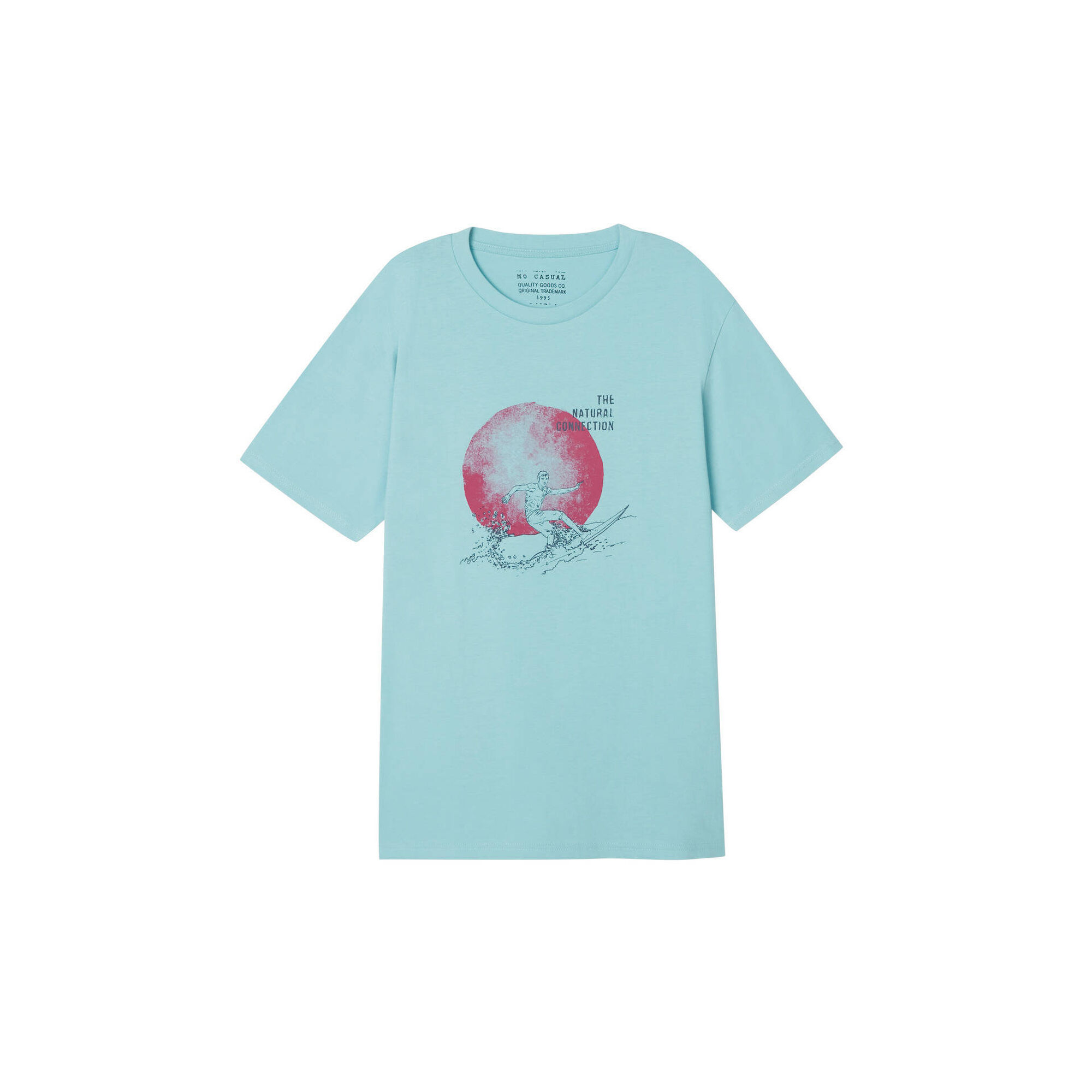 T-shirt 'Wave' Algodão Azul Claro L Homem