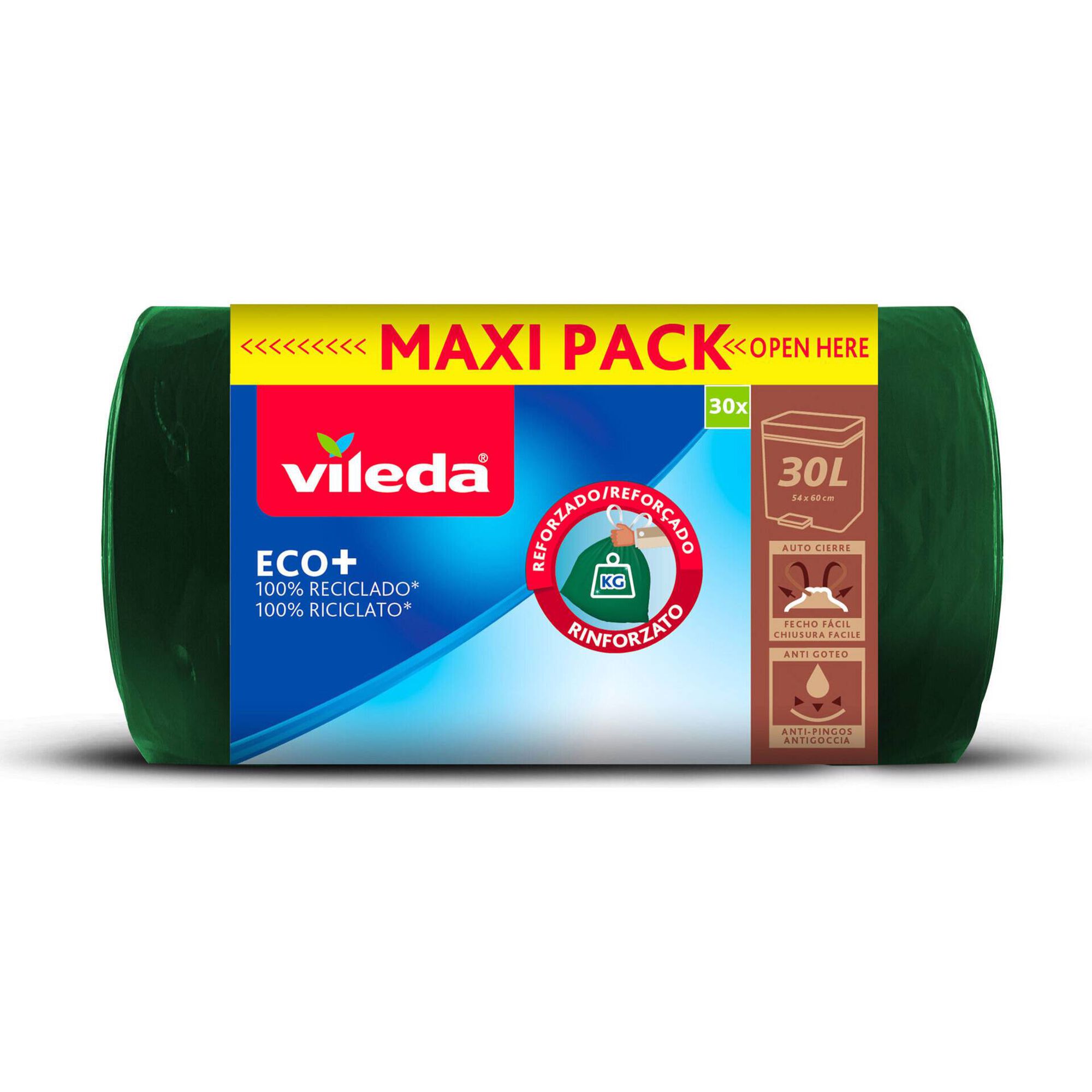 Sacos Lixo Eco+ Maxi Rolo 30 lt Vileda