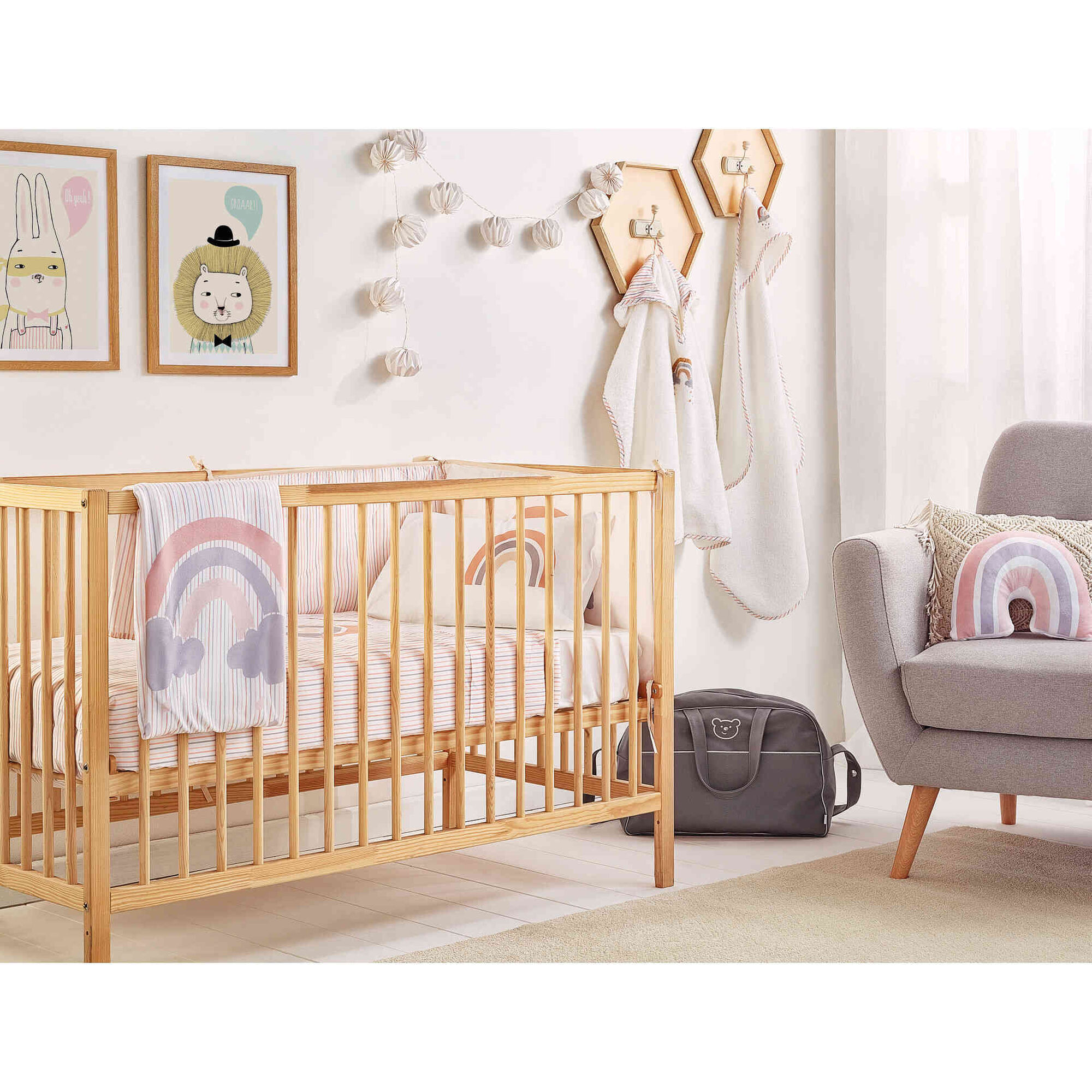 Cama de Grades Madeira Happy Bear