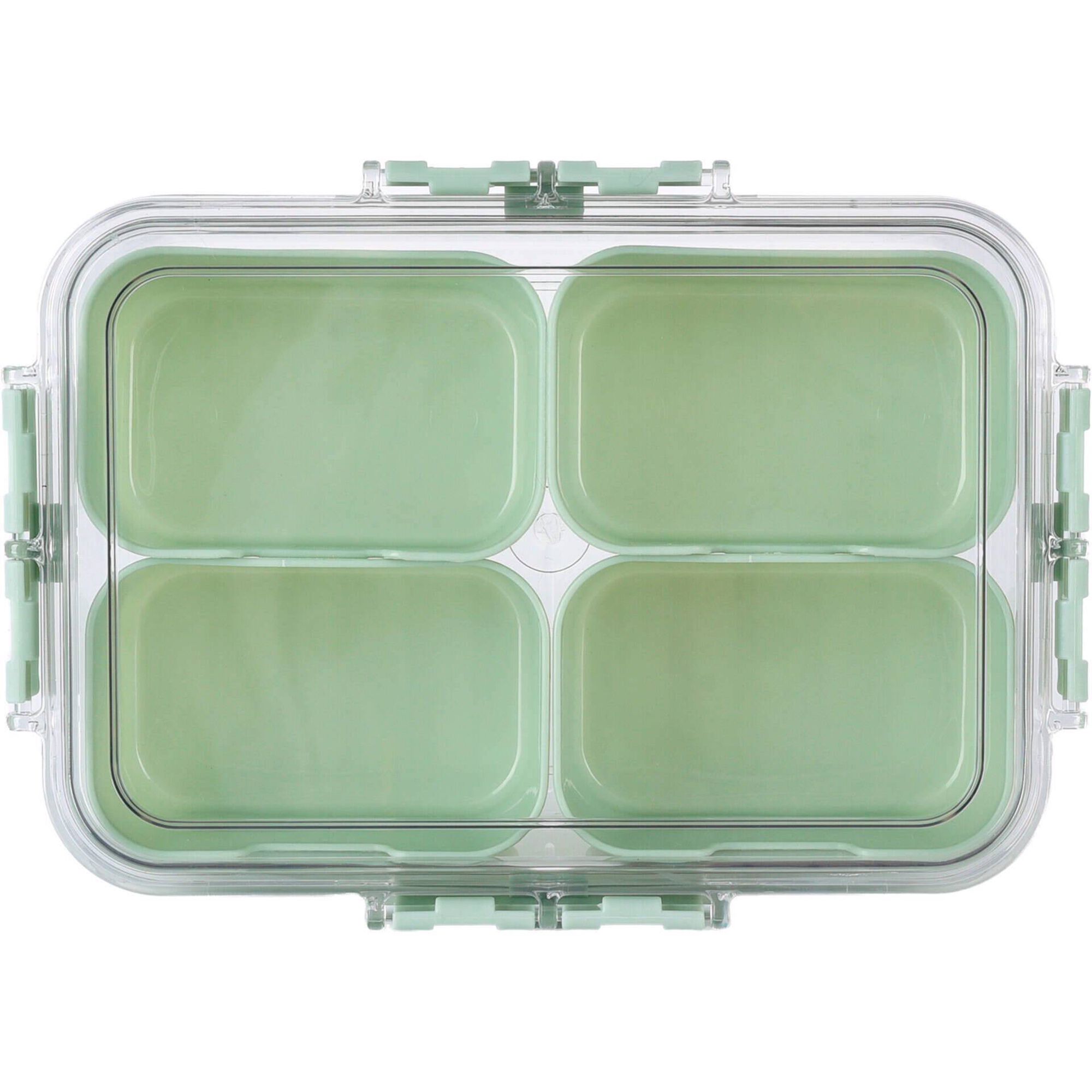 Caixa Herm&eacute;tica com 4 Compartimentos Verde Kasa