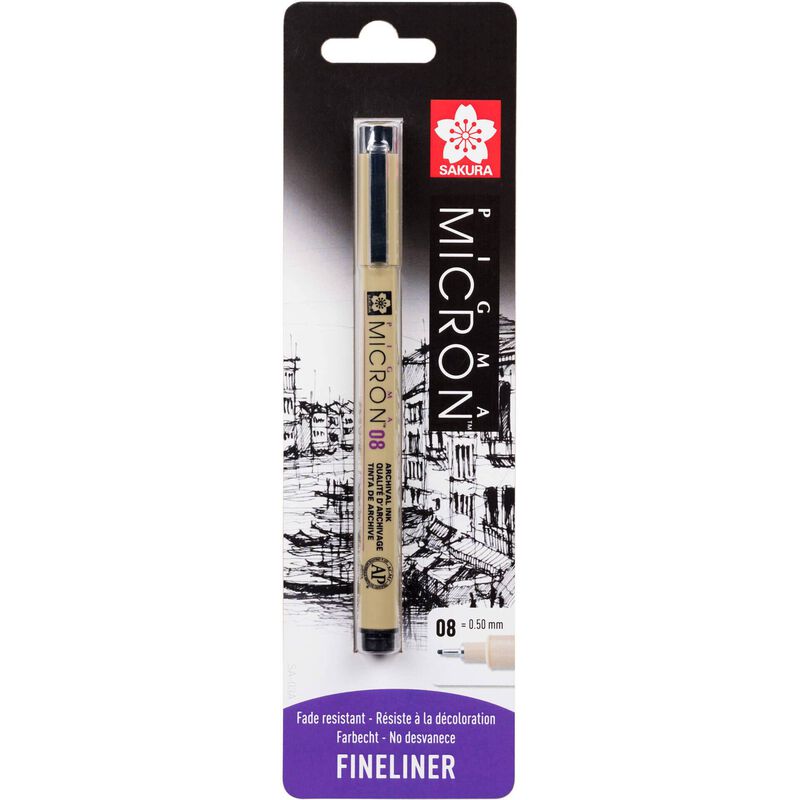 Marcador Pigma Micron 08 Preto Sakura