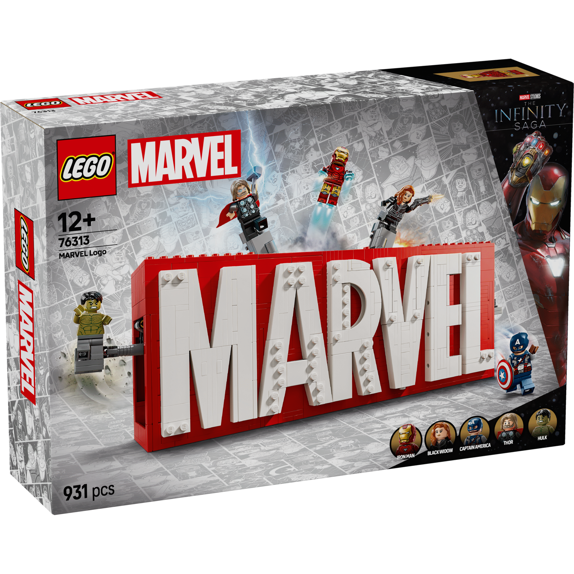 Log&oacute;tipo MARVEL e Minifiguras - 76313