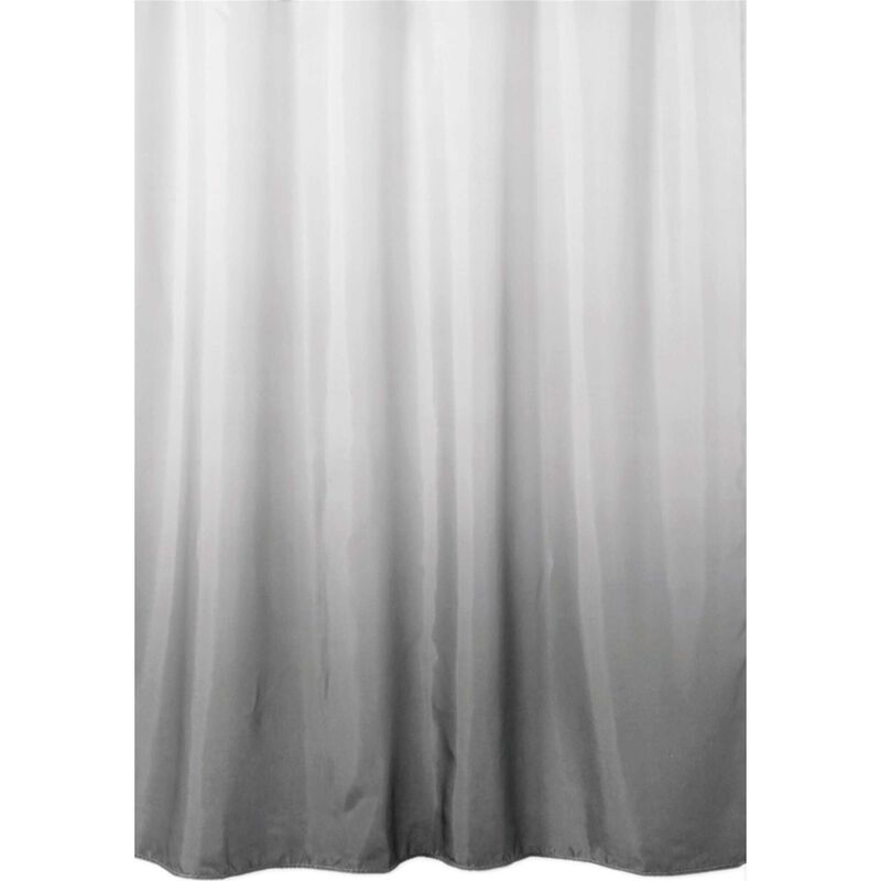 Cortina de Banho 180x200cm Poliéster Cinza Claro Kasa