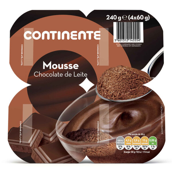 Mousse Chocolate de Leite Continente