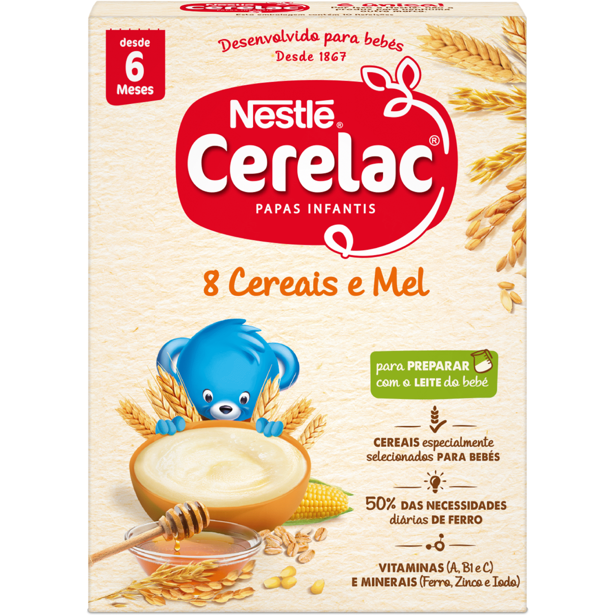 Papa Infantil Não Láctea 8 Cereais e Mel +6M