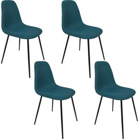 Conjunto de 4 Cadeiras Estofadas Azul Atom