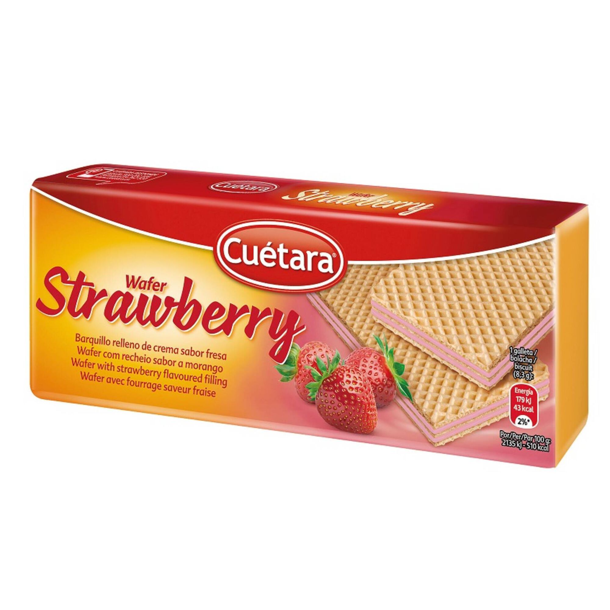 Bolachas Wafers com Recheio de Morango