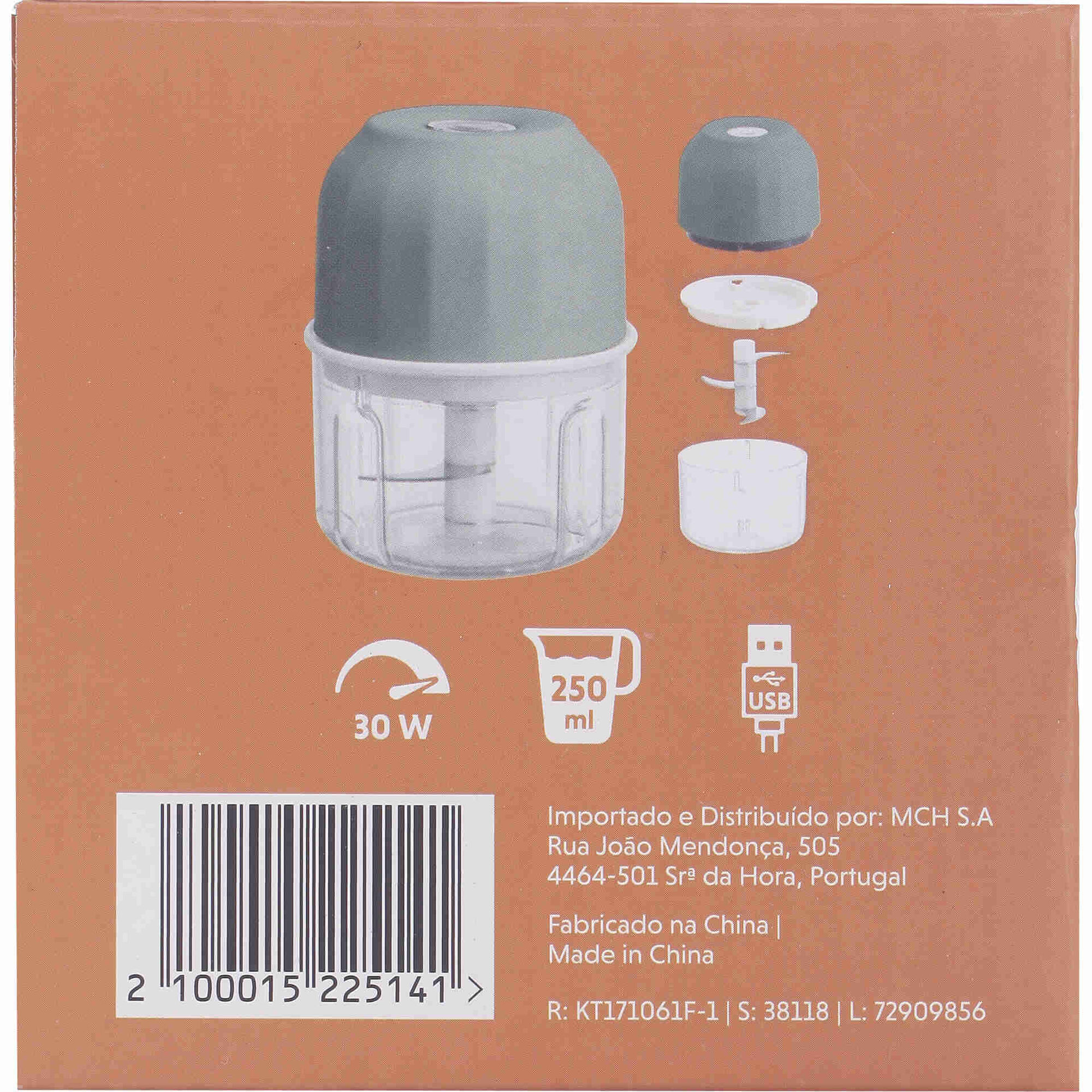 Mini Picadora El&eacute;trica com 3 L&acirc;minas 250ml Bazar&atilde;o