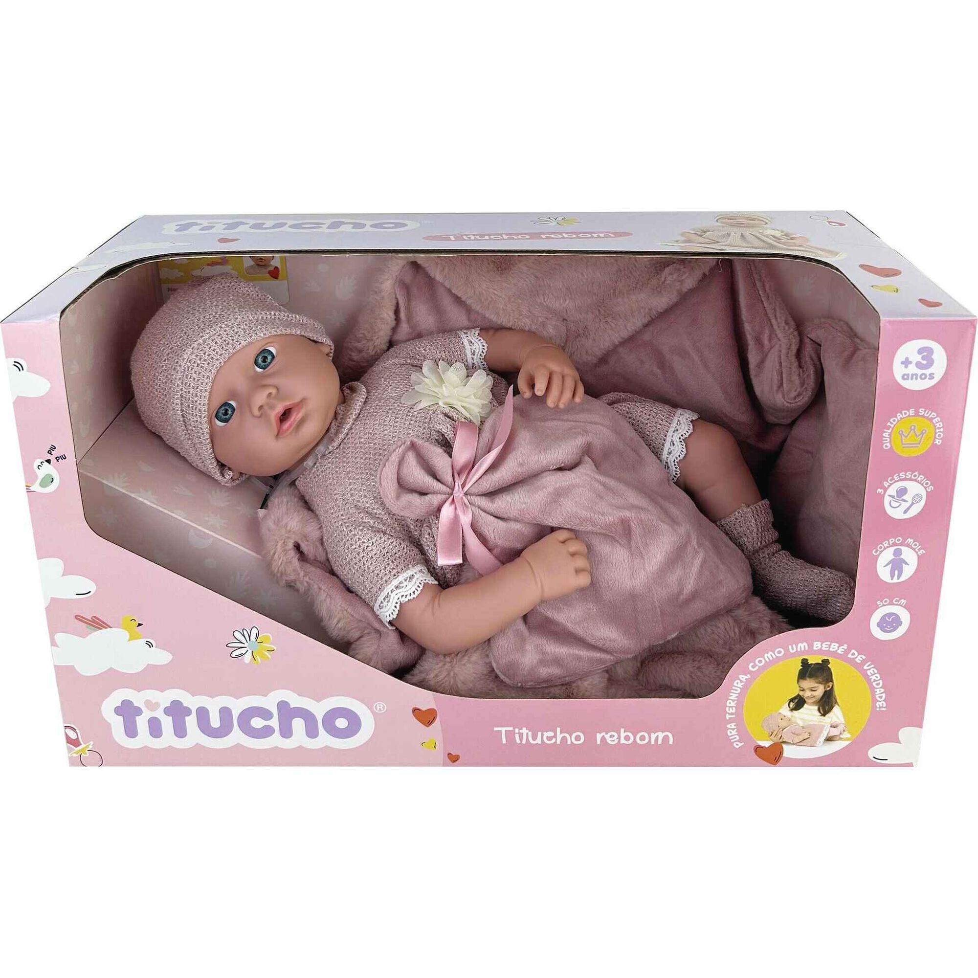 Zoko Titucho - Beb&eacute; Reborn 50cm com Acess&oacute;rios