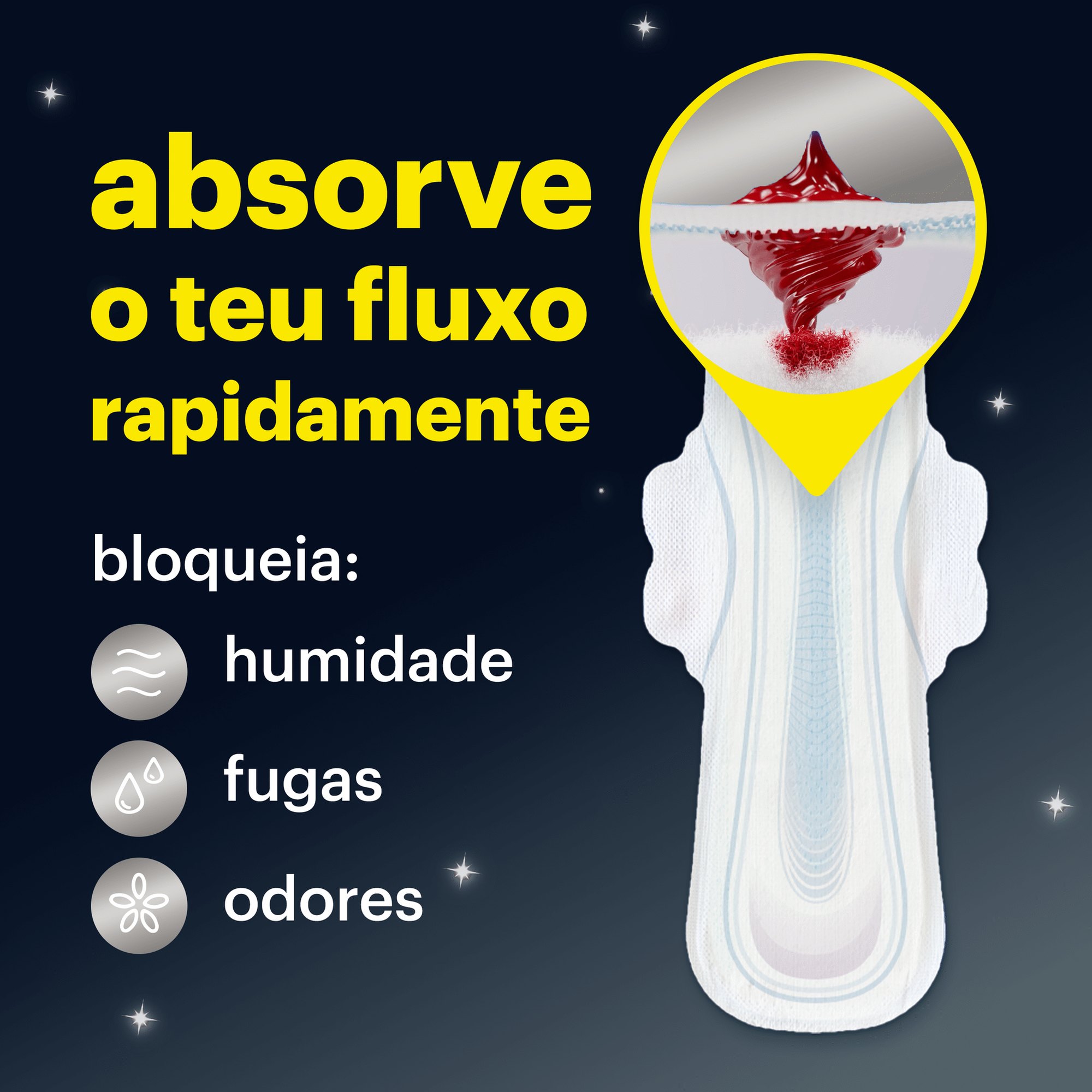 Pensos Higi&eacute;nicos Cottonlike Noite Extra com Abas Evax