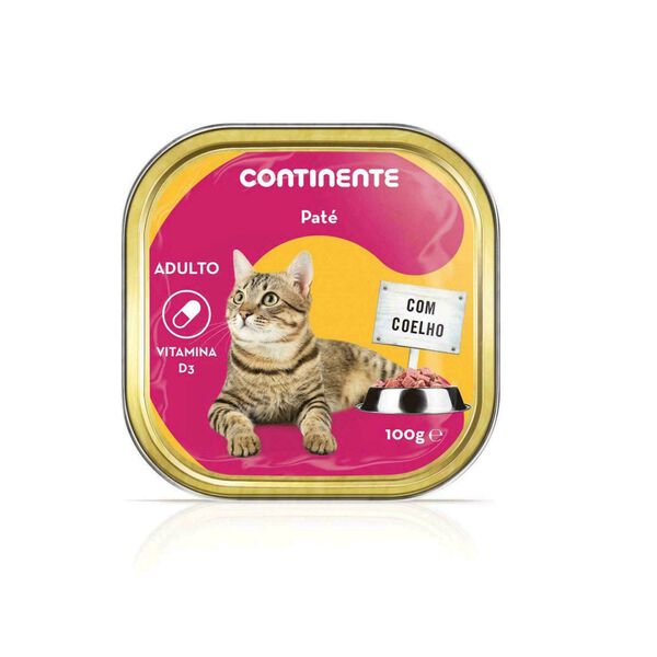 Comida Húmida para Gato Adulto Patê Coelho Terrina Continente
