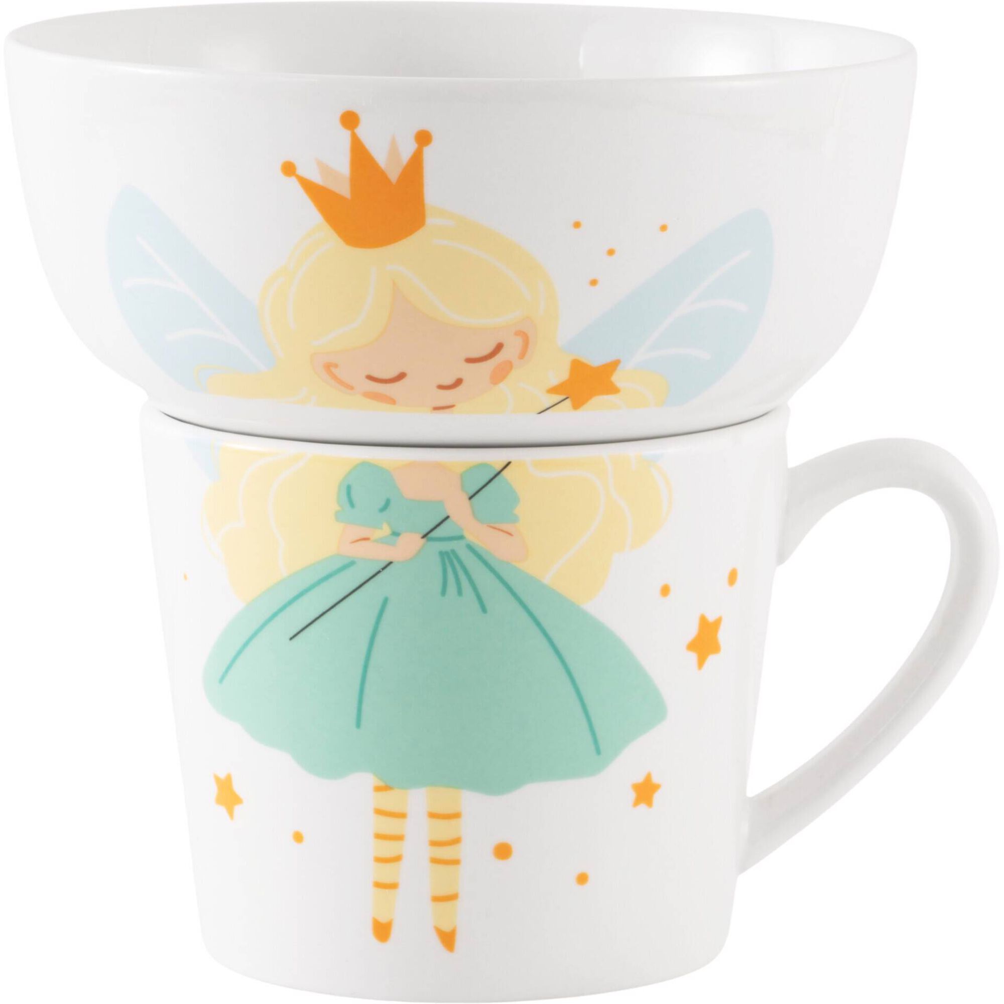 Conjunto Caneca e Ta&ccedil;a Fada com Vestido Verde Kasa
