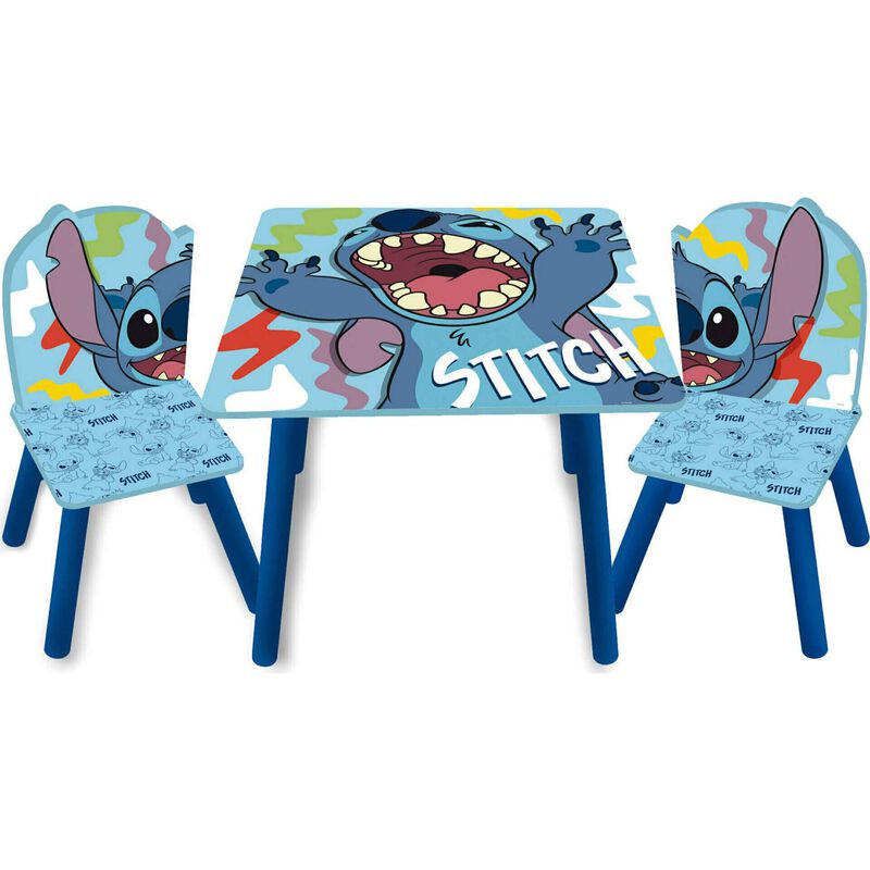Conjunto Mesa e 2 Cadeiras Madeira Stitch Disney