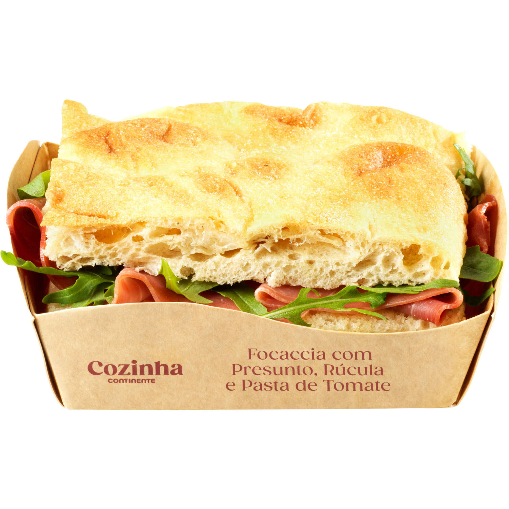 Focaccia com Presunto, R&uacute;cula e Pasta de Tomate Cozinha Continente