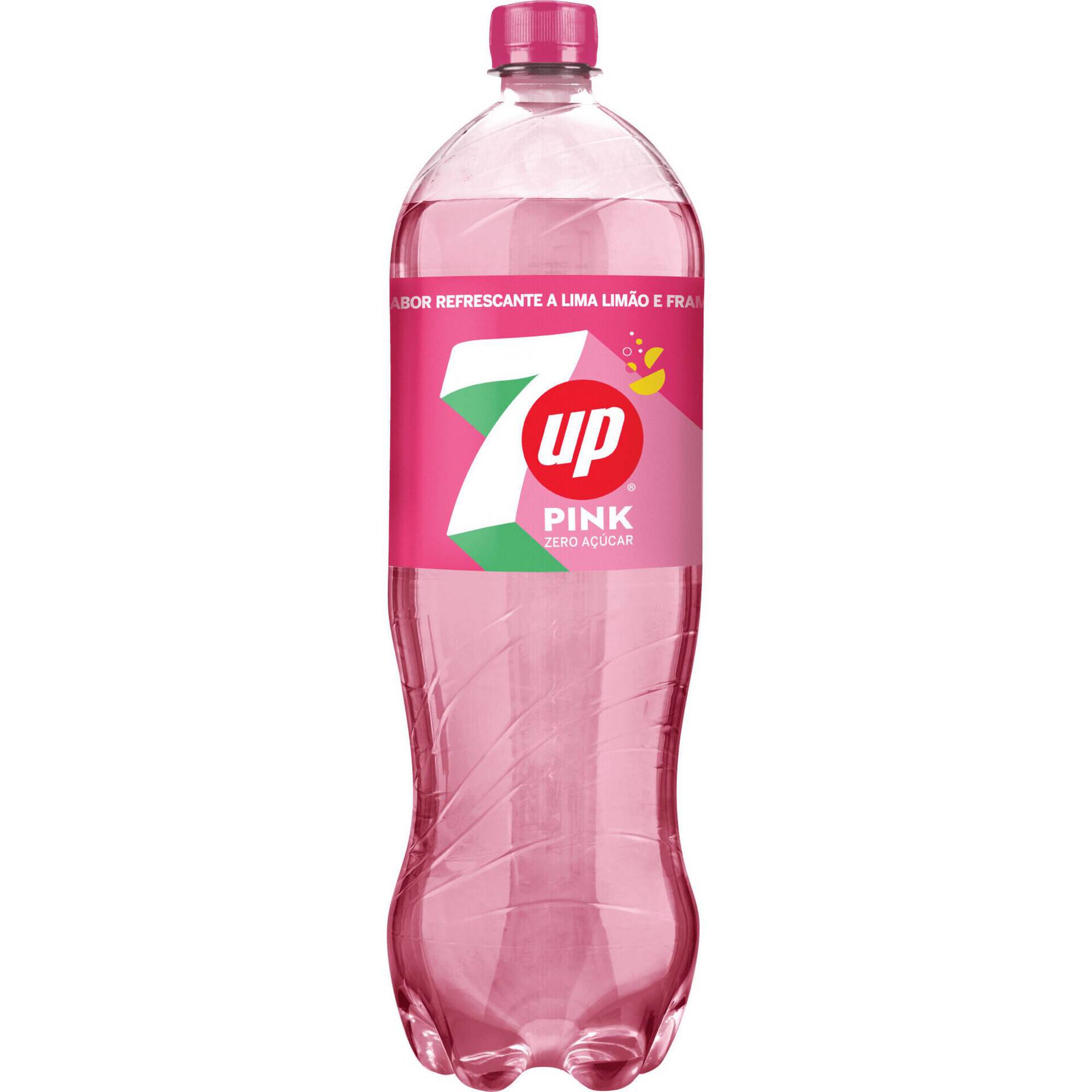 Refrigerante com G&aacute;s Lima, Lim&atilde;o e Framboesa Zero Pink 7Up