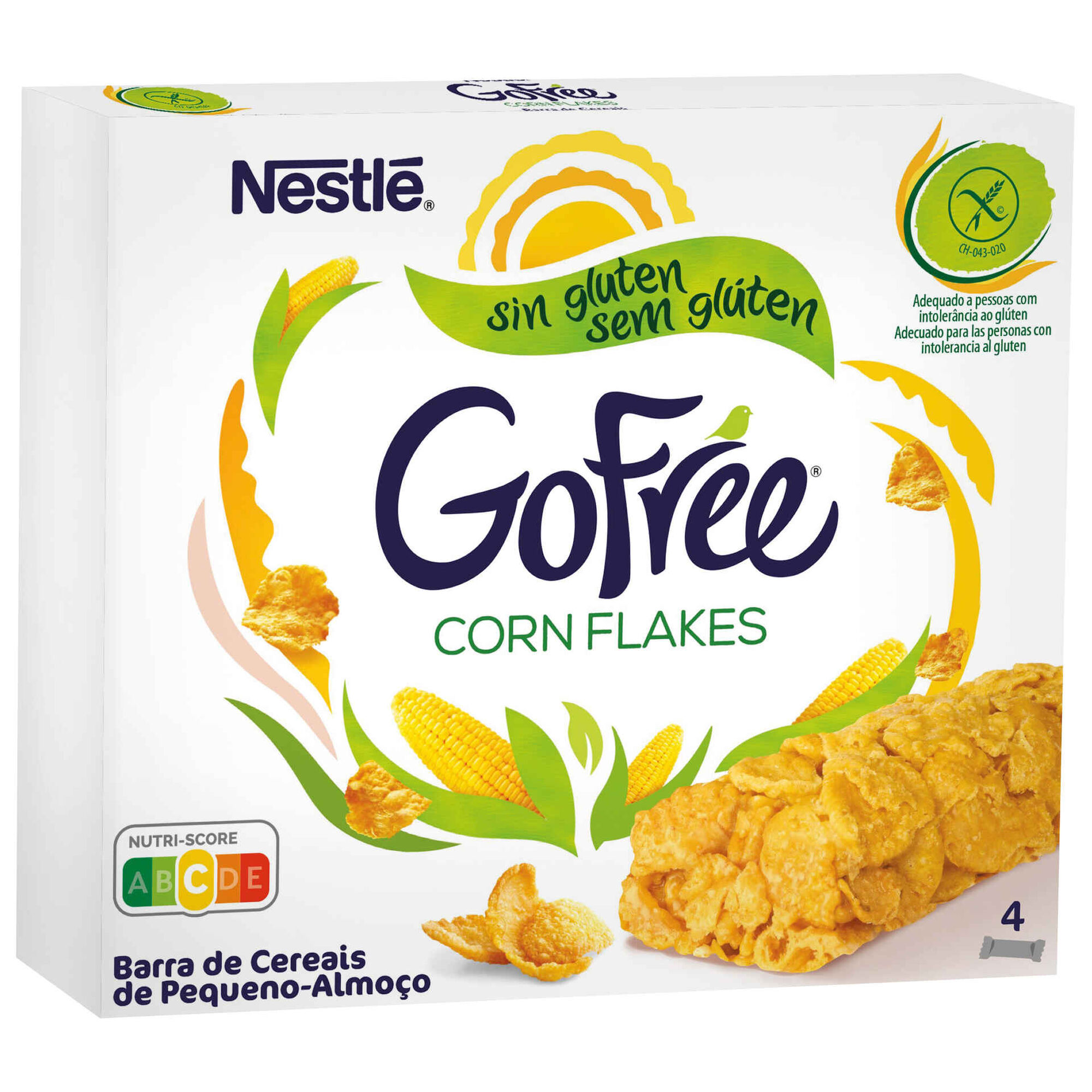 Barras de Cereais Go Free Corn Flakes sem Gl&uacute;ten