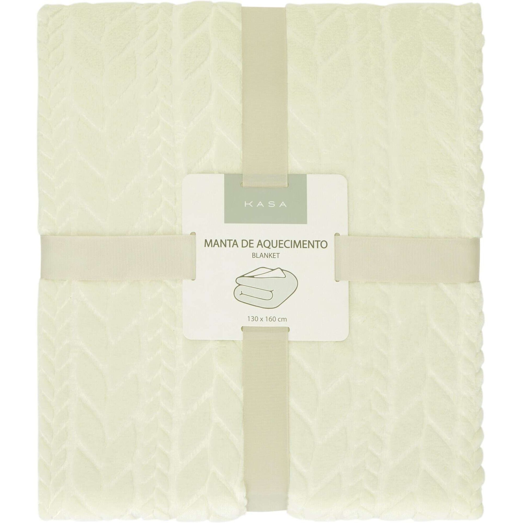 Manta Jacquard Branca 130x160cm Kasa