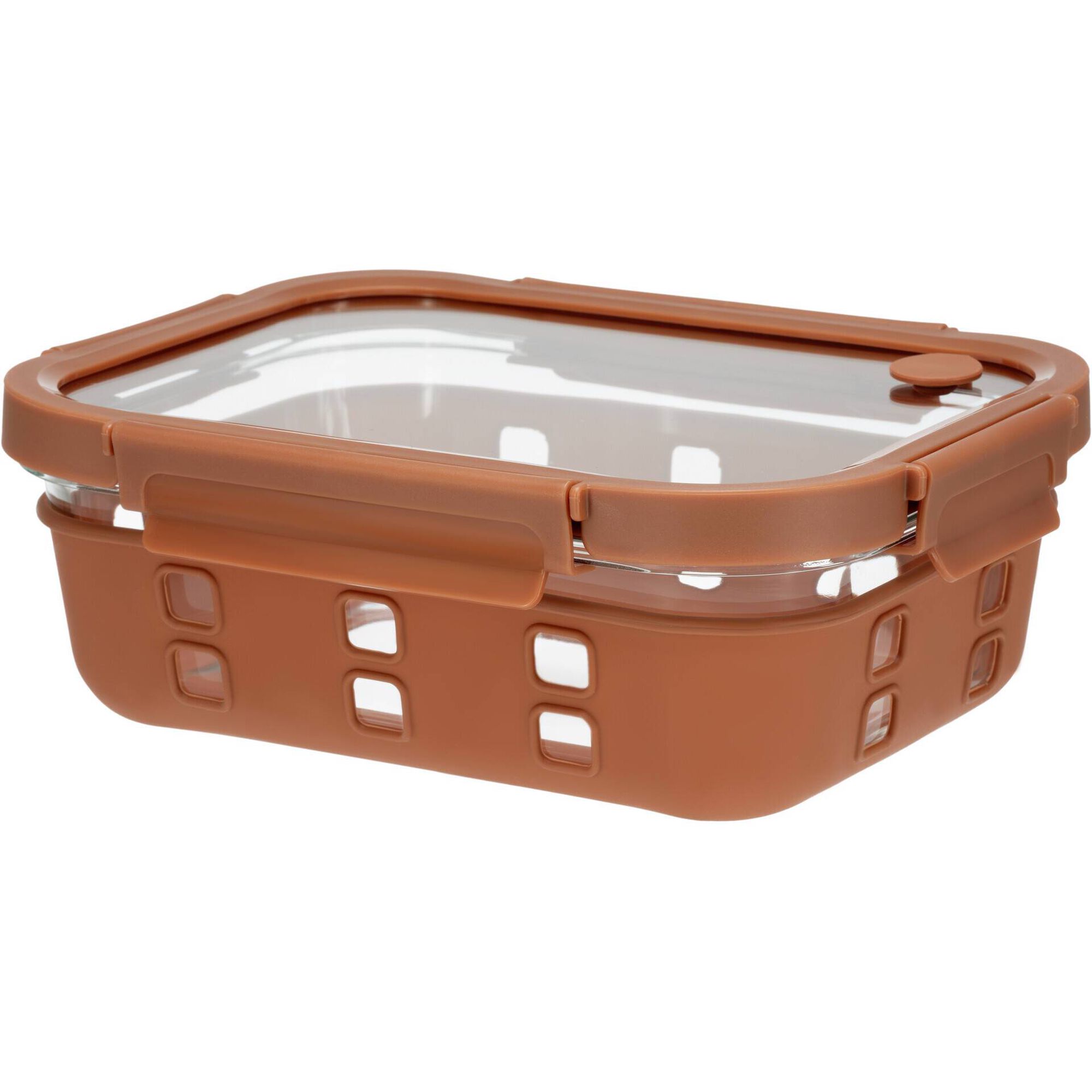 Caixa Herm&eacute;tica 1050ml Vidro e Silicone Tijolo Kasa