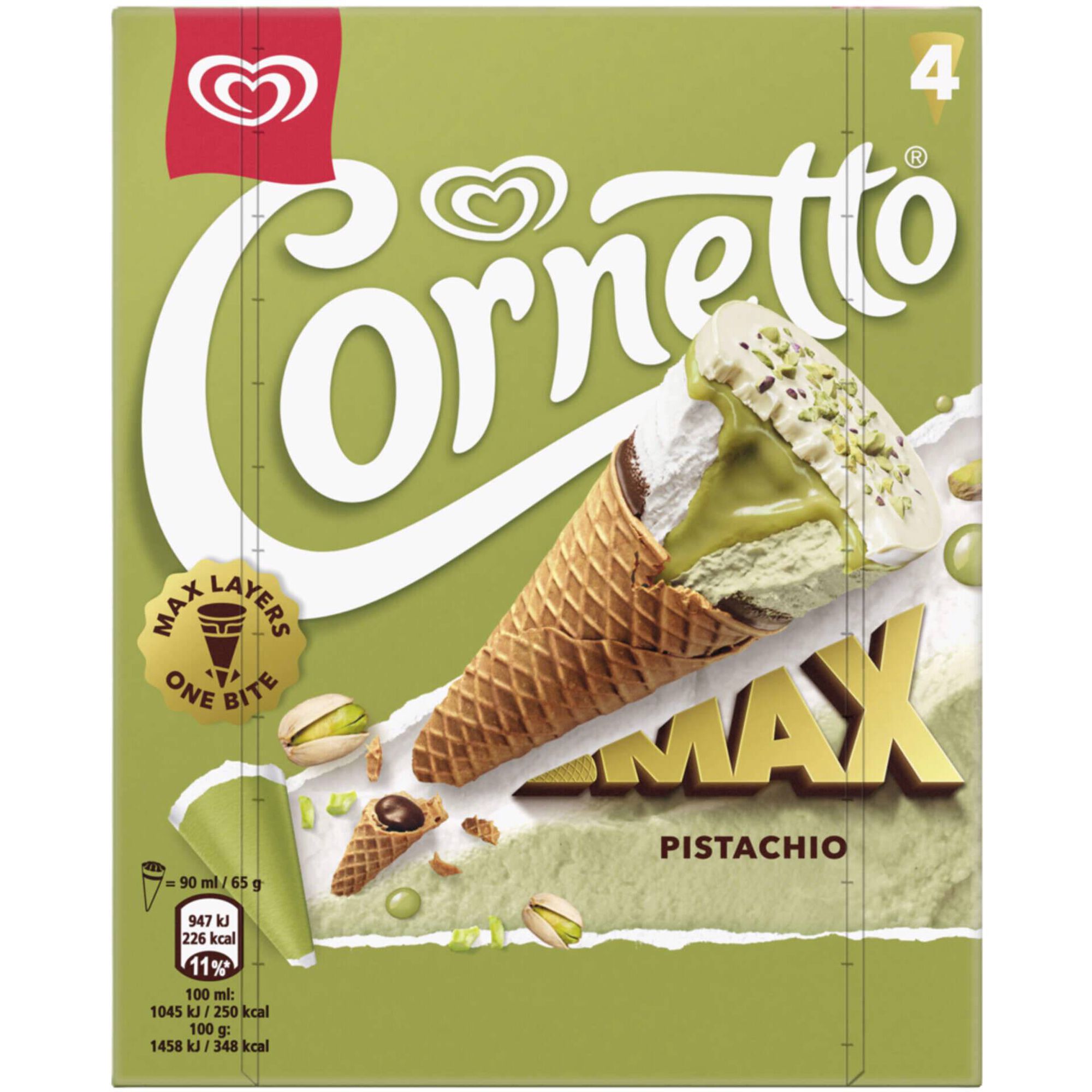 Gelado Cone Pist&aacute;chio Max Cornetto