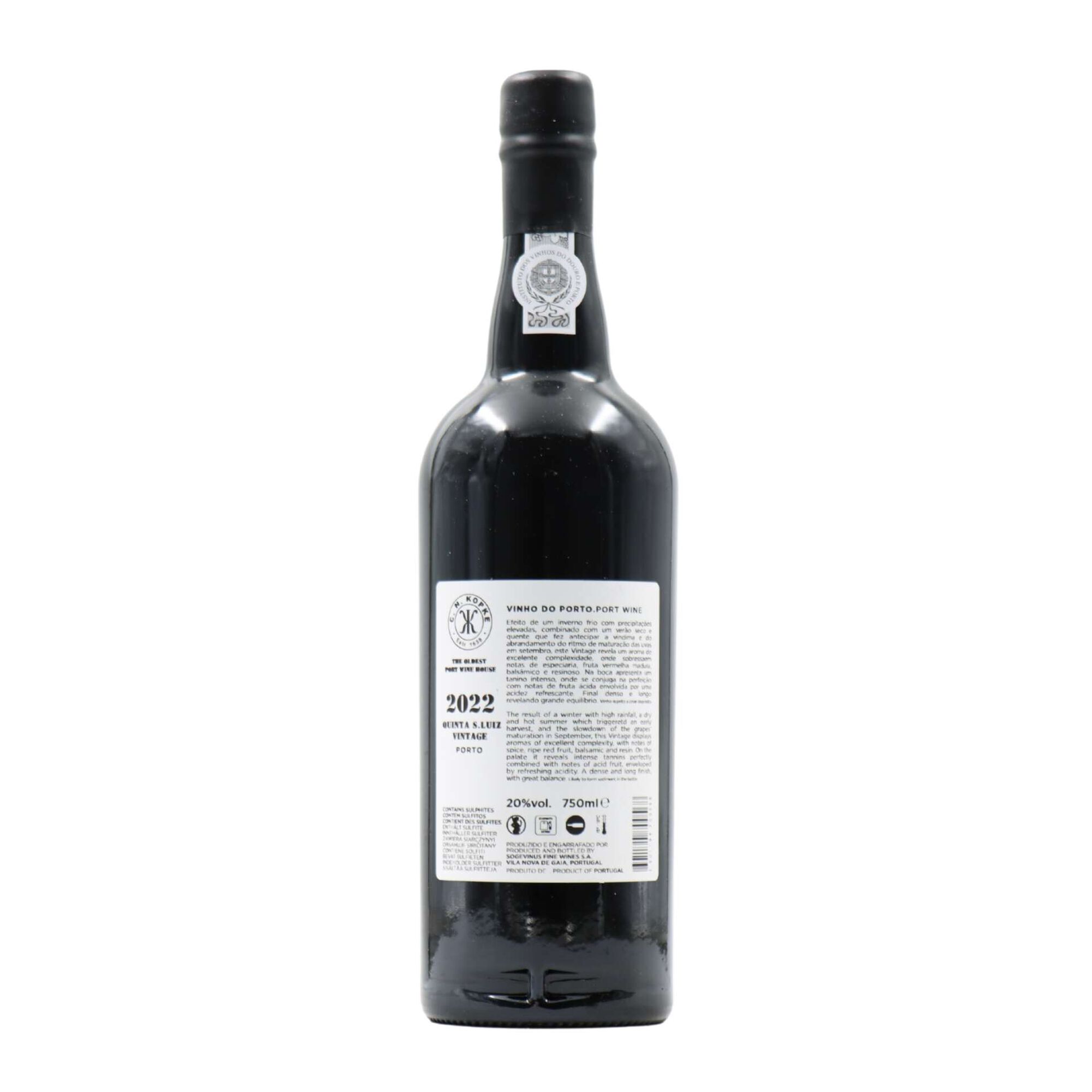 Kopke Vinho Do Porto Vintage Quinta De S&atilde;o Luiz 2022