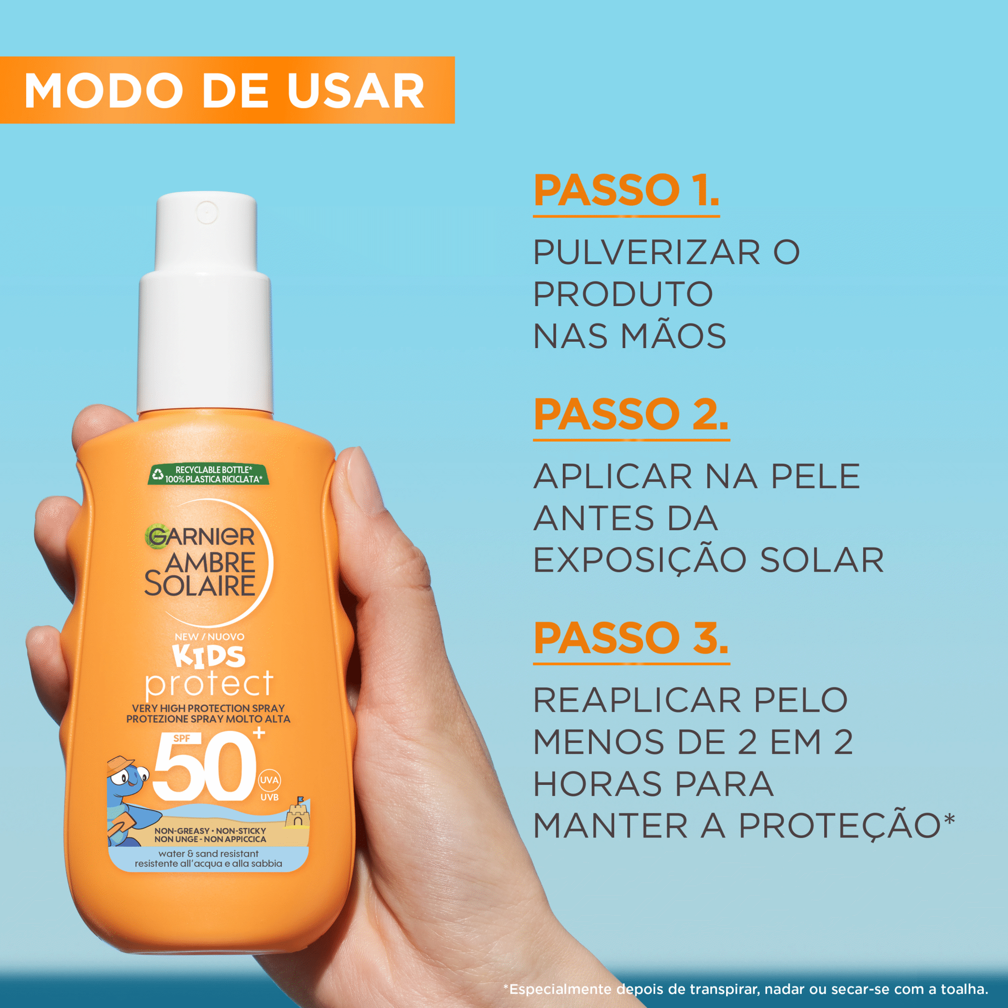 Protetor Solar Spray Kids FPS 50+ Garnier Ambre Solaire