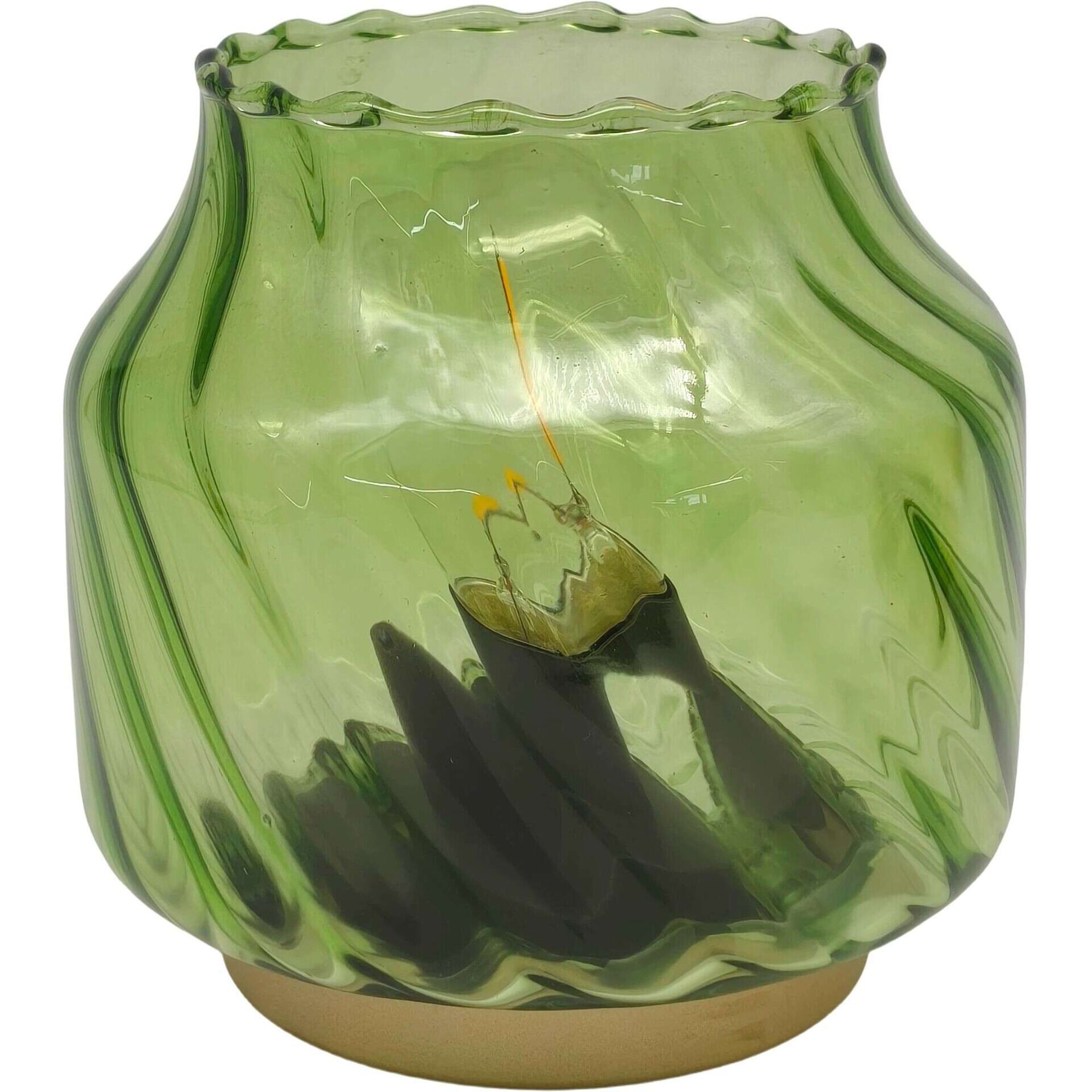 Candeeiro LED Curvo Vidro Verde Kasa