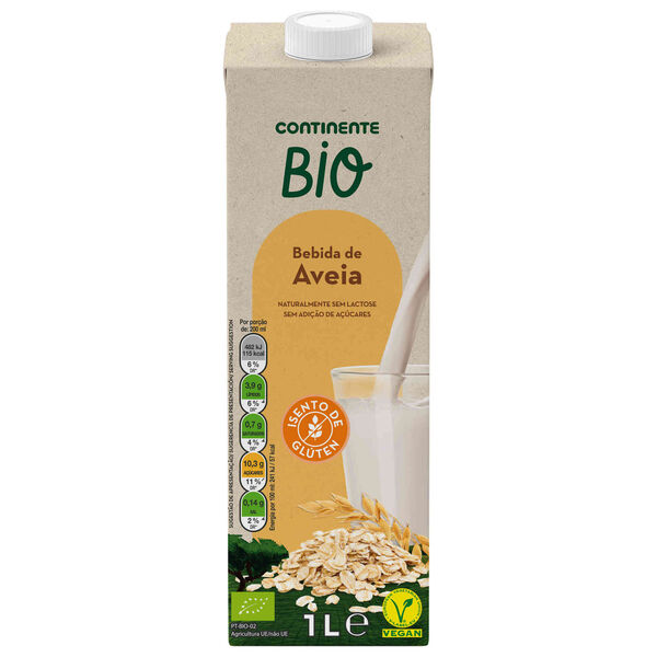 Bebida Vegetal de Aveia Continente Bio