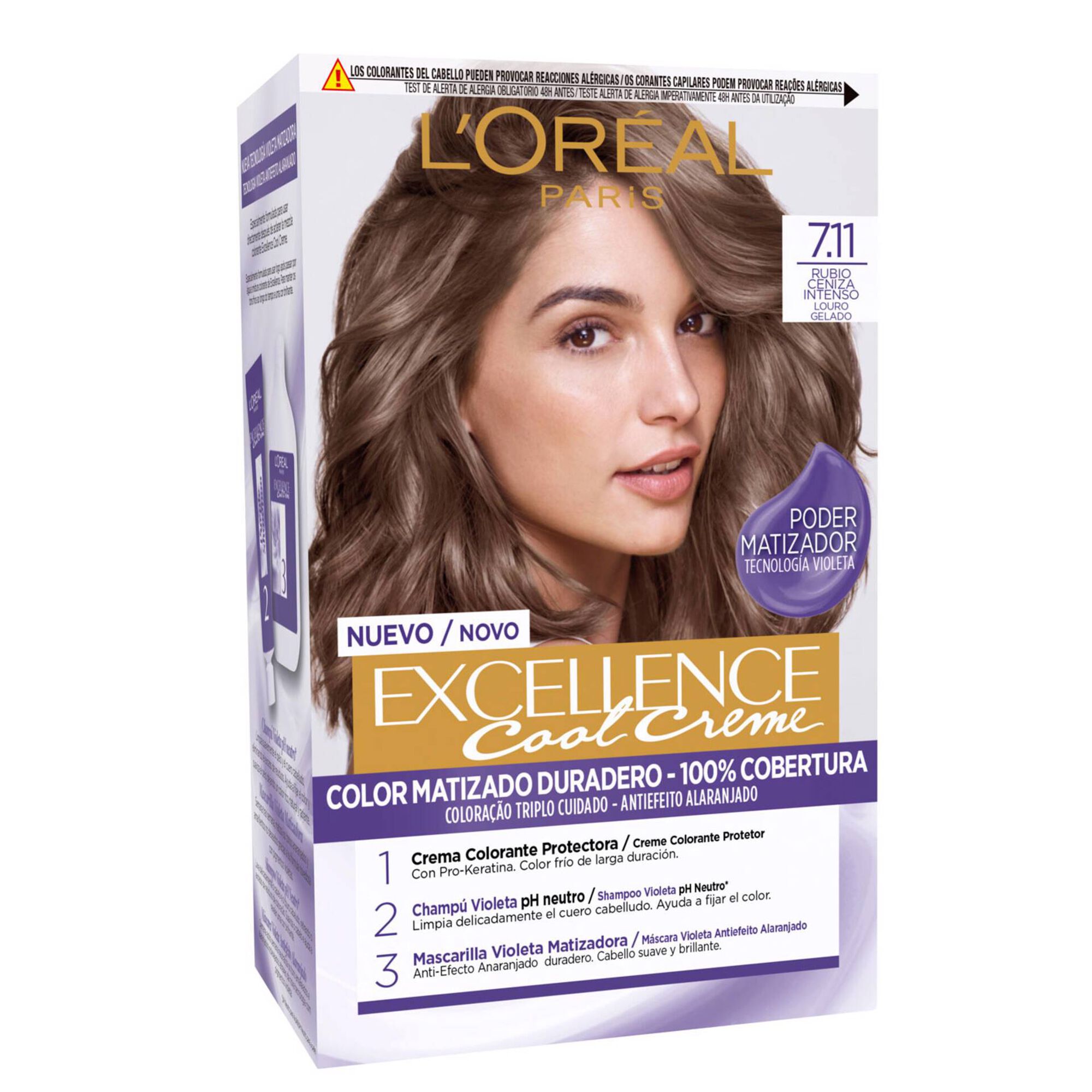 Coloração Permanente Excellence Cool Creme Louro Gelado 7.11