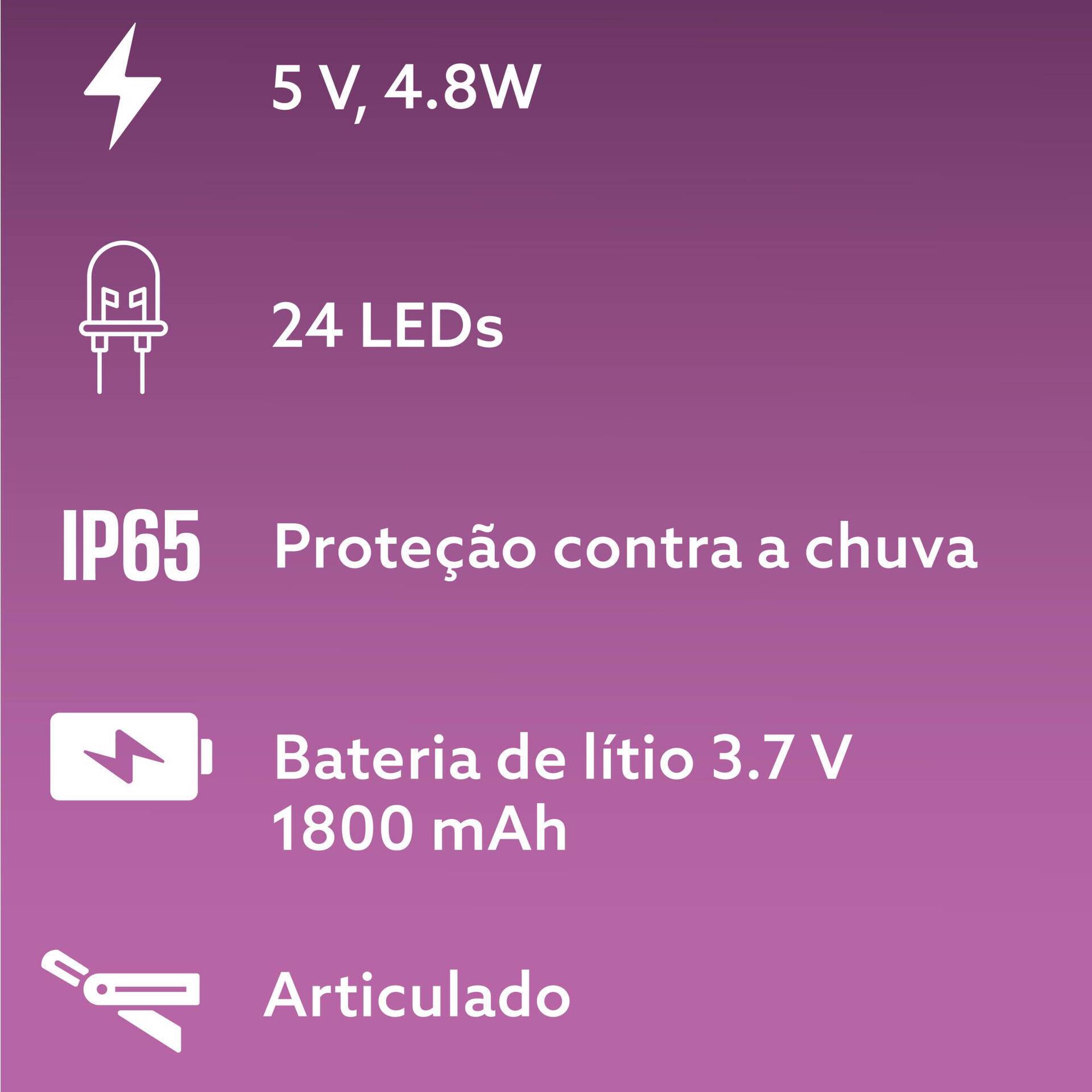 Pilar LED Solar Preto Boost