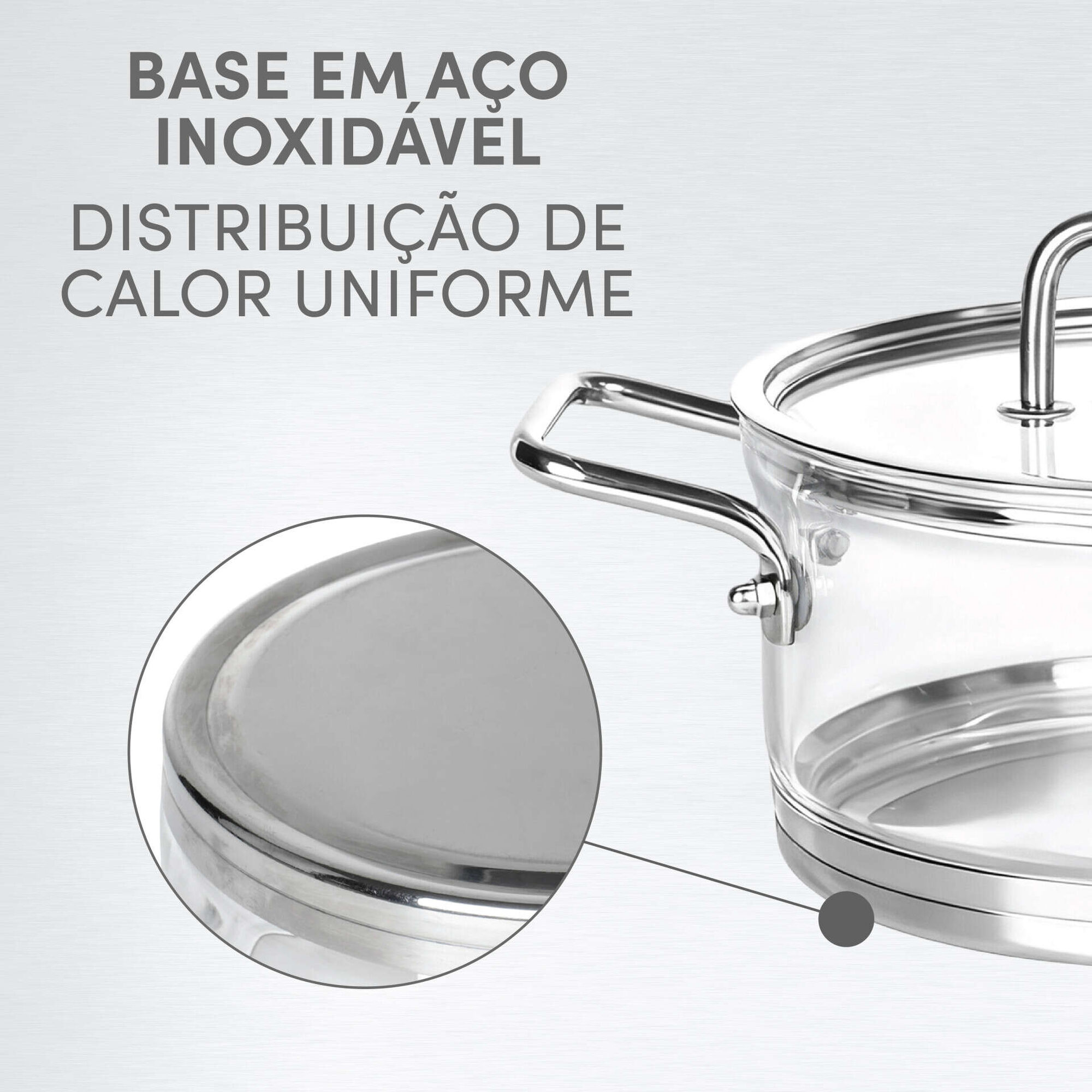 Ca&ccedil;arola Borossilicato Base Indu&ccedil;&atilde;o 2,5l Kasa