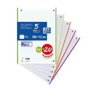 Recarga Papel A4 Quadriculado com Cor nas Margens