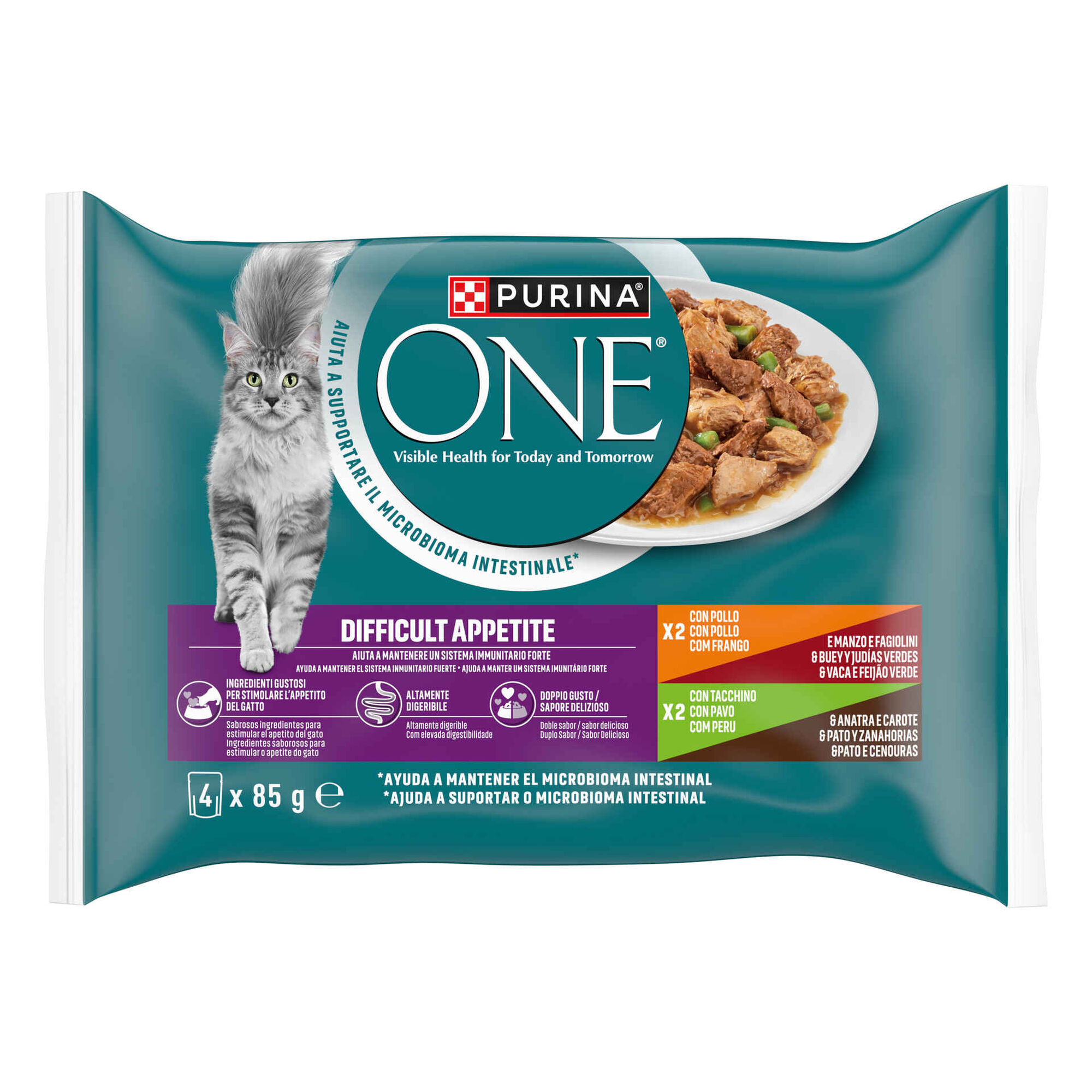 Comida H&uacute;mida para Gato Apetite Dif&iacute;cil Purina One