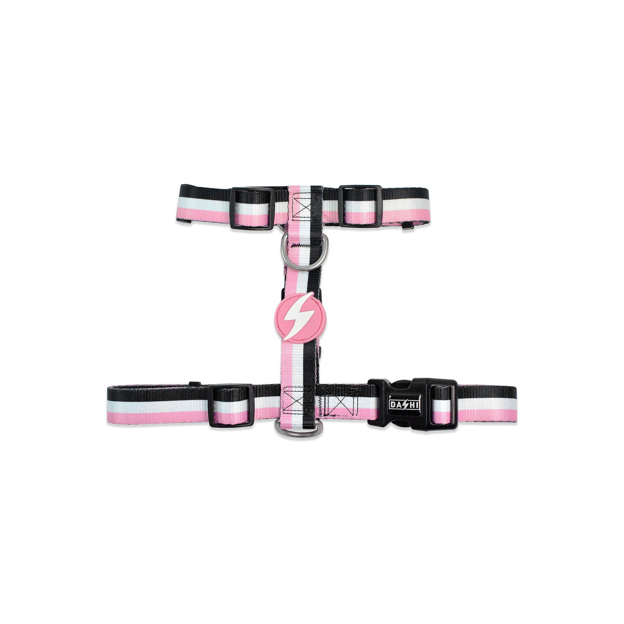 Arn&ecirc;s para C&atilde;o Stripes3 Rosa e Preto XS Dashi