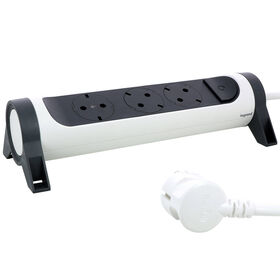 Bloco 3 Tomadas Rotativo com Interruptor 1,5mts Branco