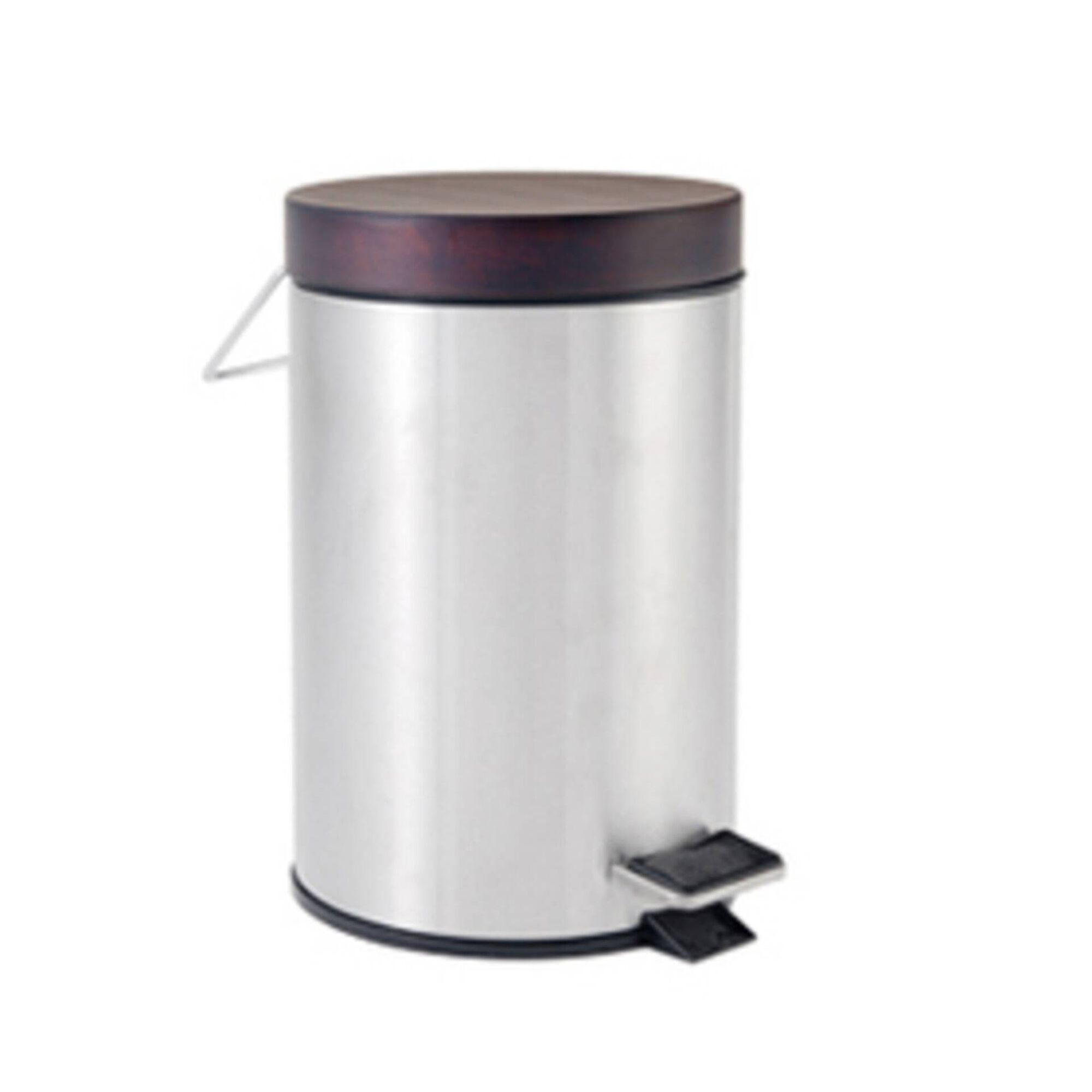 Balde WC Inox e Madeira 3L Cinza Balde WC Inox e Madeira 3L Cinza