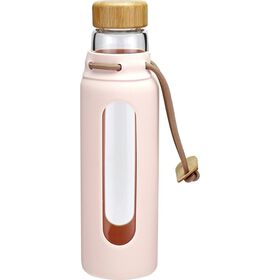 Garrafa Vidro e Silicone 650ml Rosa