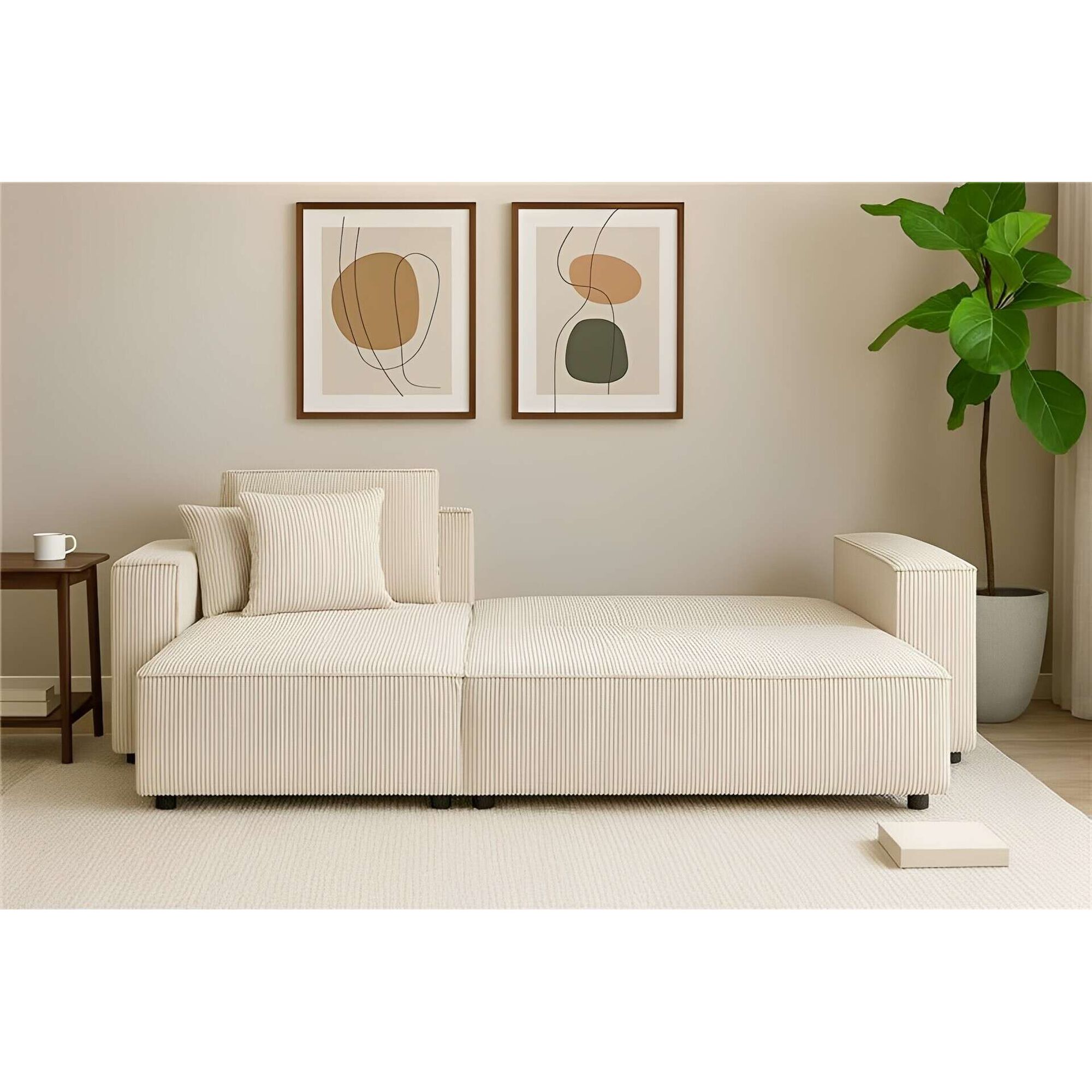 Sof&aacute; Cama 3 Lugares Chaise Longue Scott