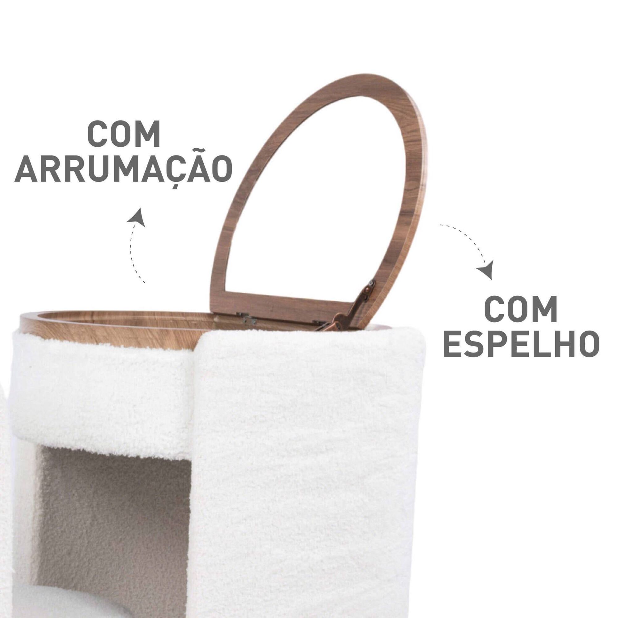 Conjunto Toucador, Espelho e Cadeira Kasa