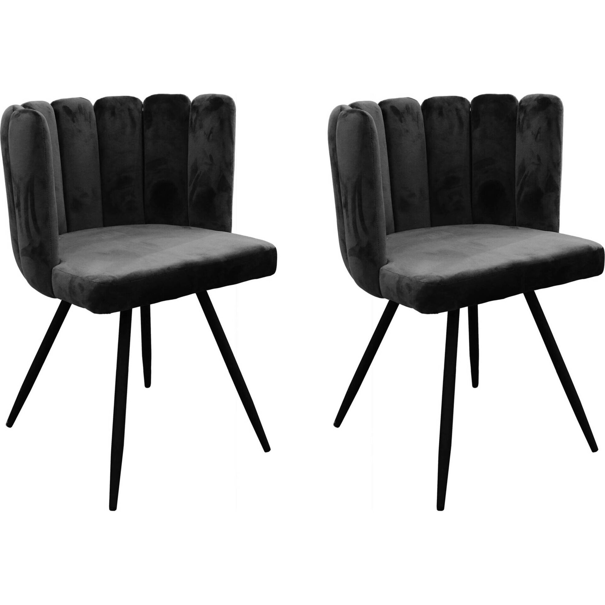 Conjunto de 4 Cadeiras Estofadas Preto Ariel