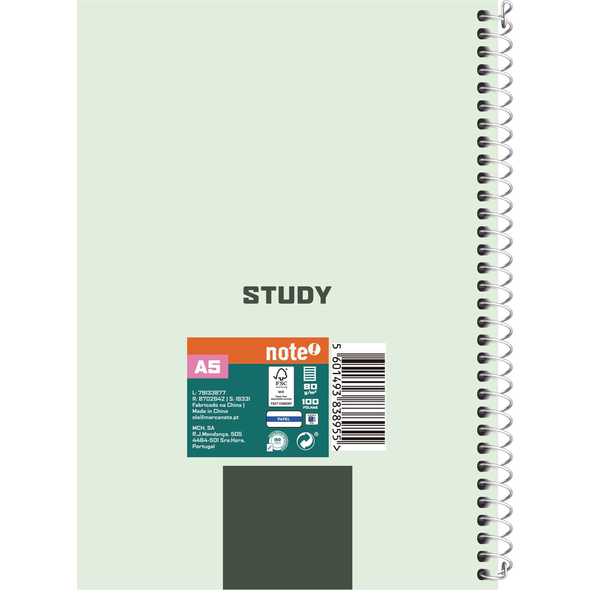 Caderno A5 100 Folhas Pautado (v&aacute;rias cores) Note!