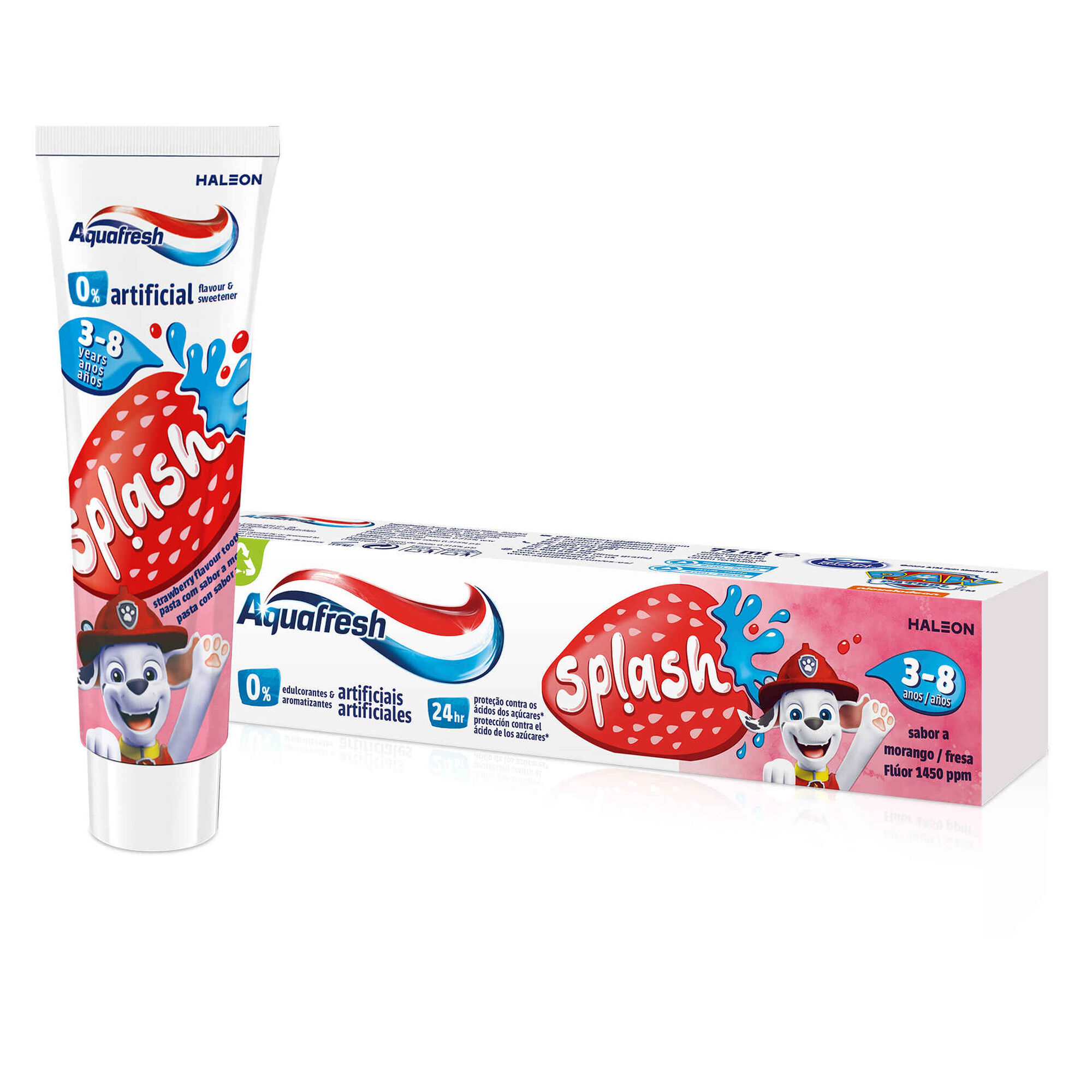 Pasta de Dentes Criança Splash Morango 3 a 8 Anos