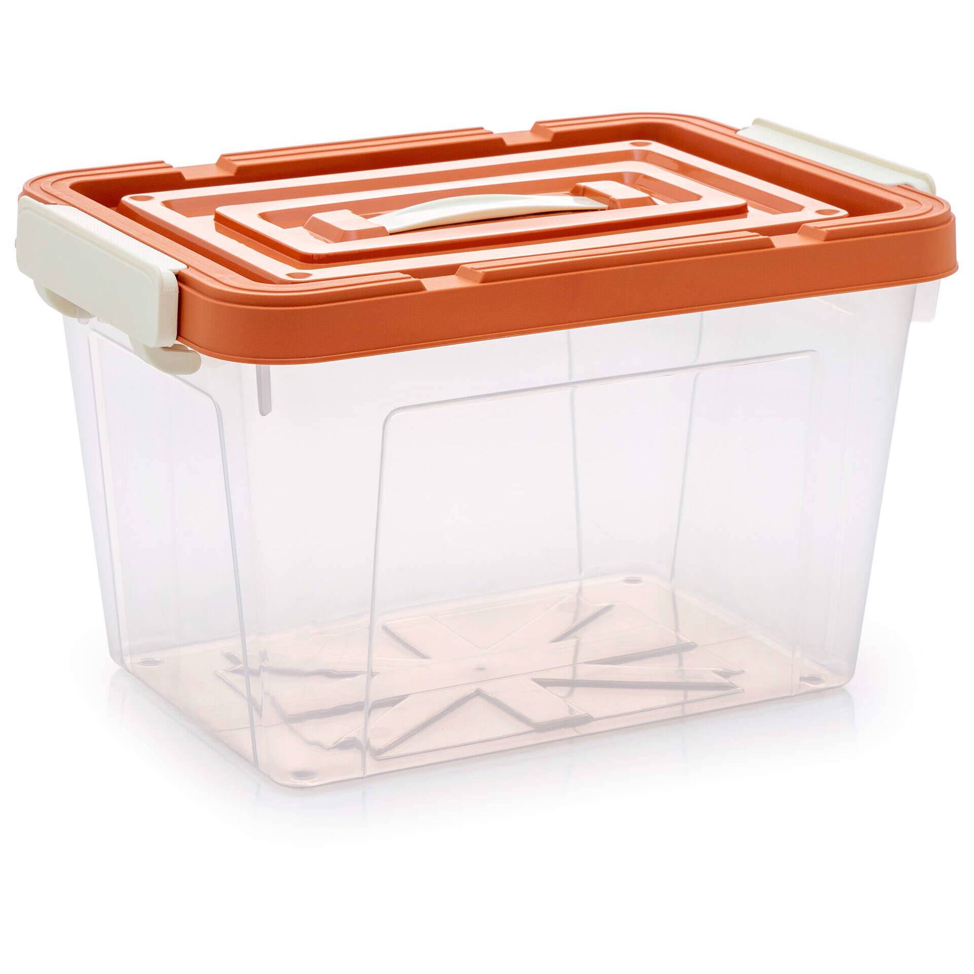 Caixa Arruma&ccedil;&atilde;o 37,6x27,7x24cm com Tampa Vermelha Kasa