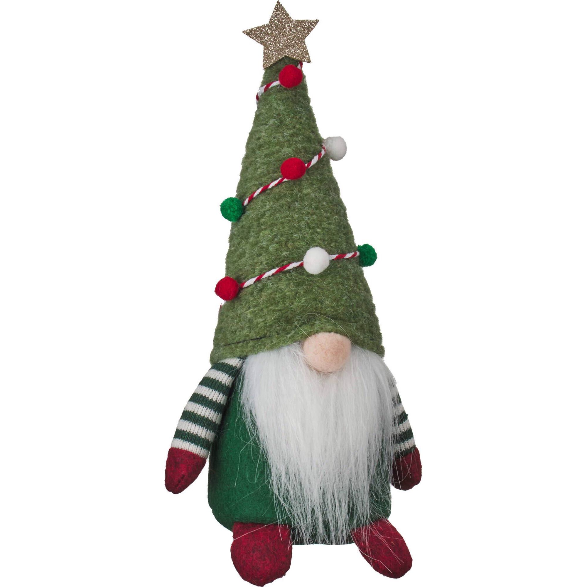 Gnomo Decorado Verde Sentado 22cm