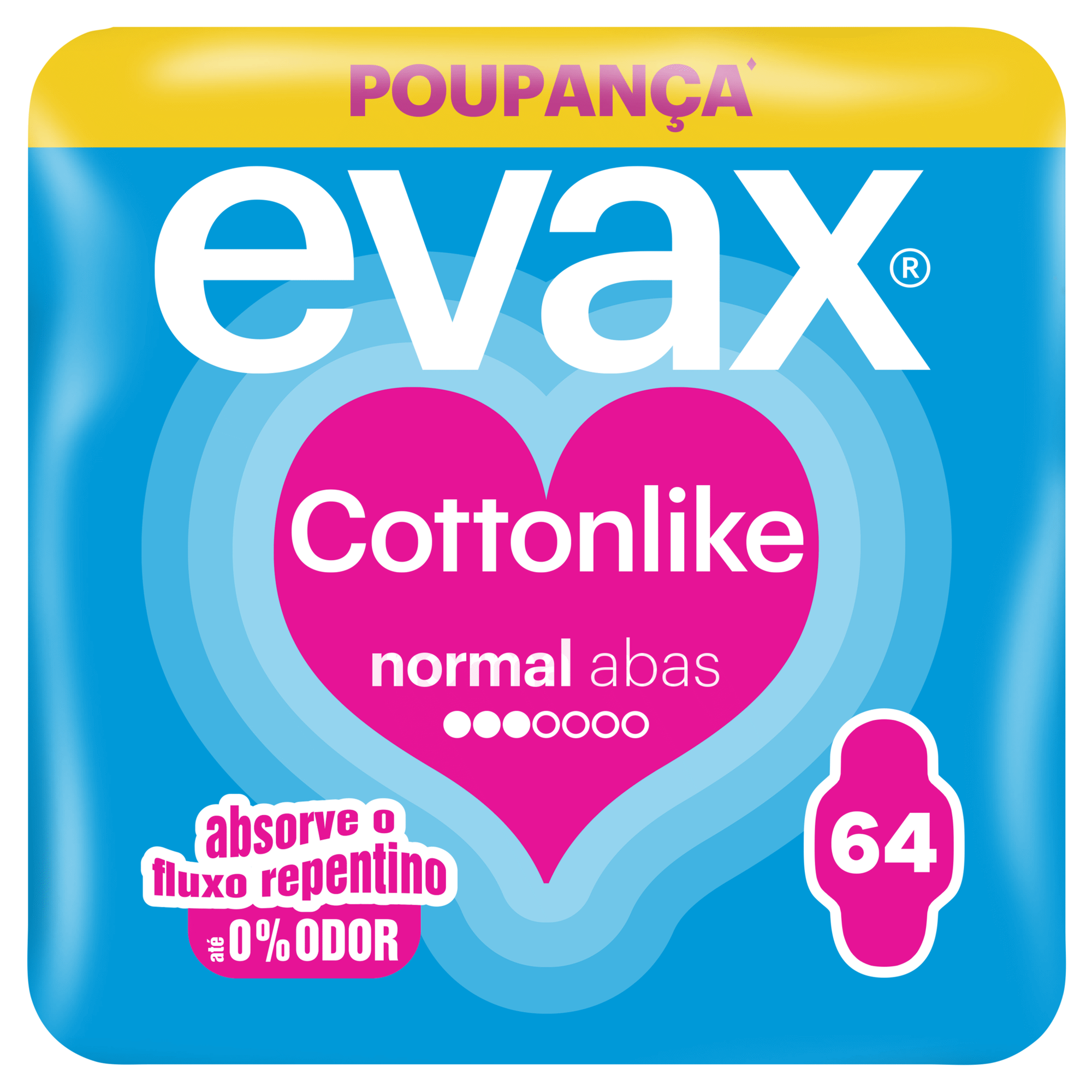 Pensos Higi&eacute;nicos Cottonlike Normal com Abas Evax