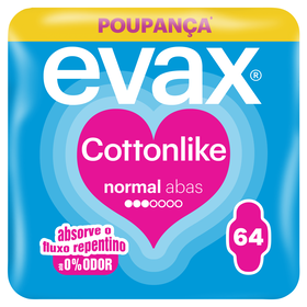 Pensos Higi&eacute;nicos Cottonlike Normal com Abas Evax