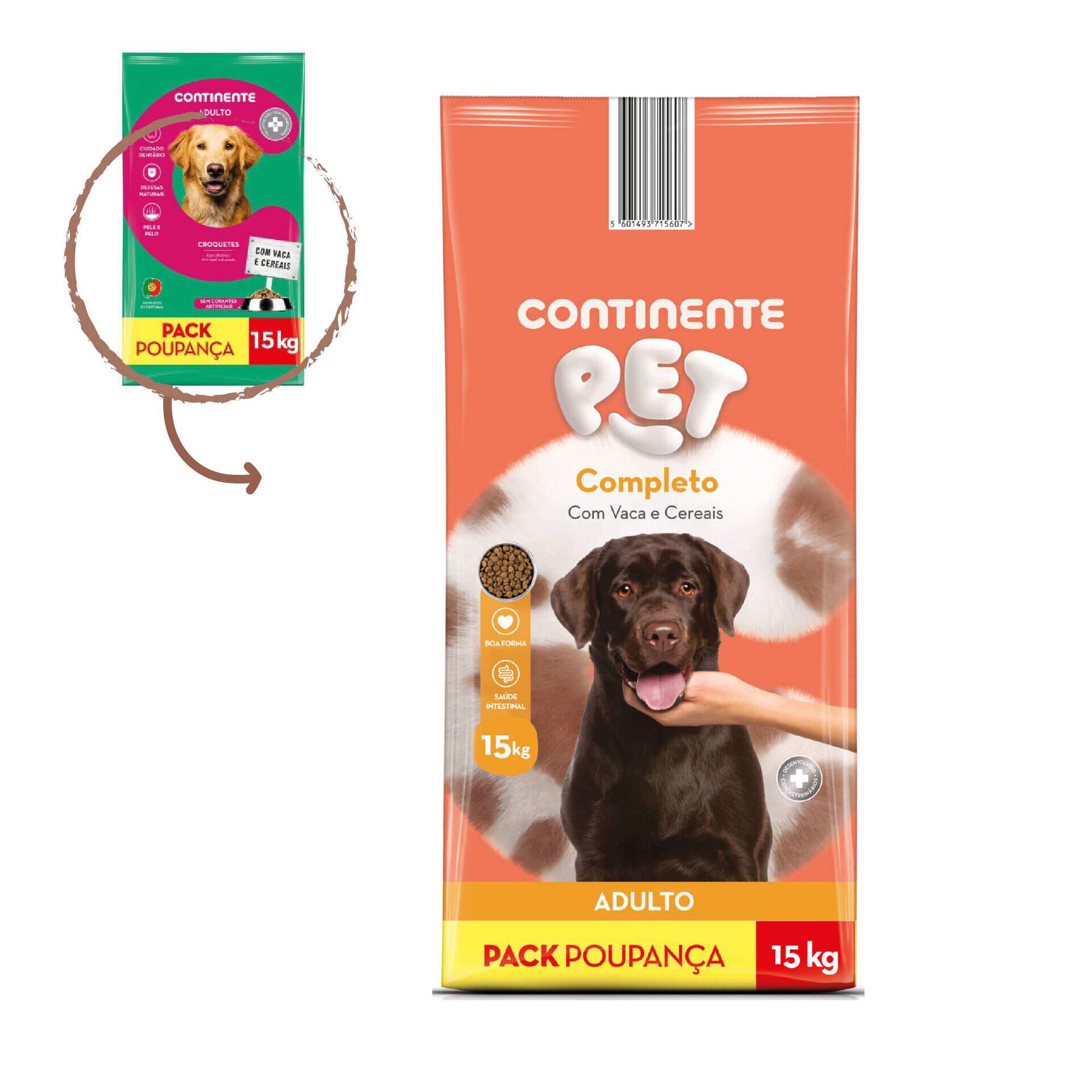 Ra&ccedil;&atilde;o para C&atilde;o Adulto Completo Croquetes Vaca e Cereais Pack Poupan&ccedil;a