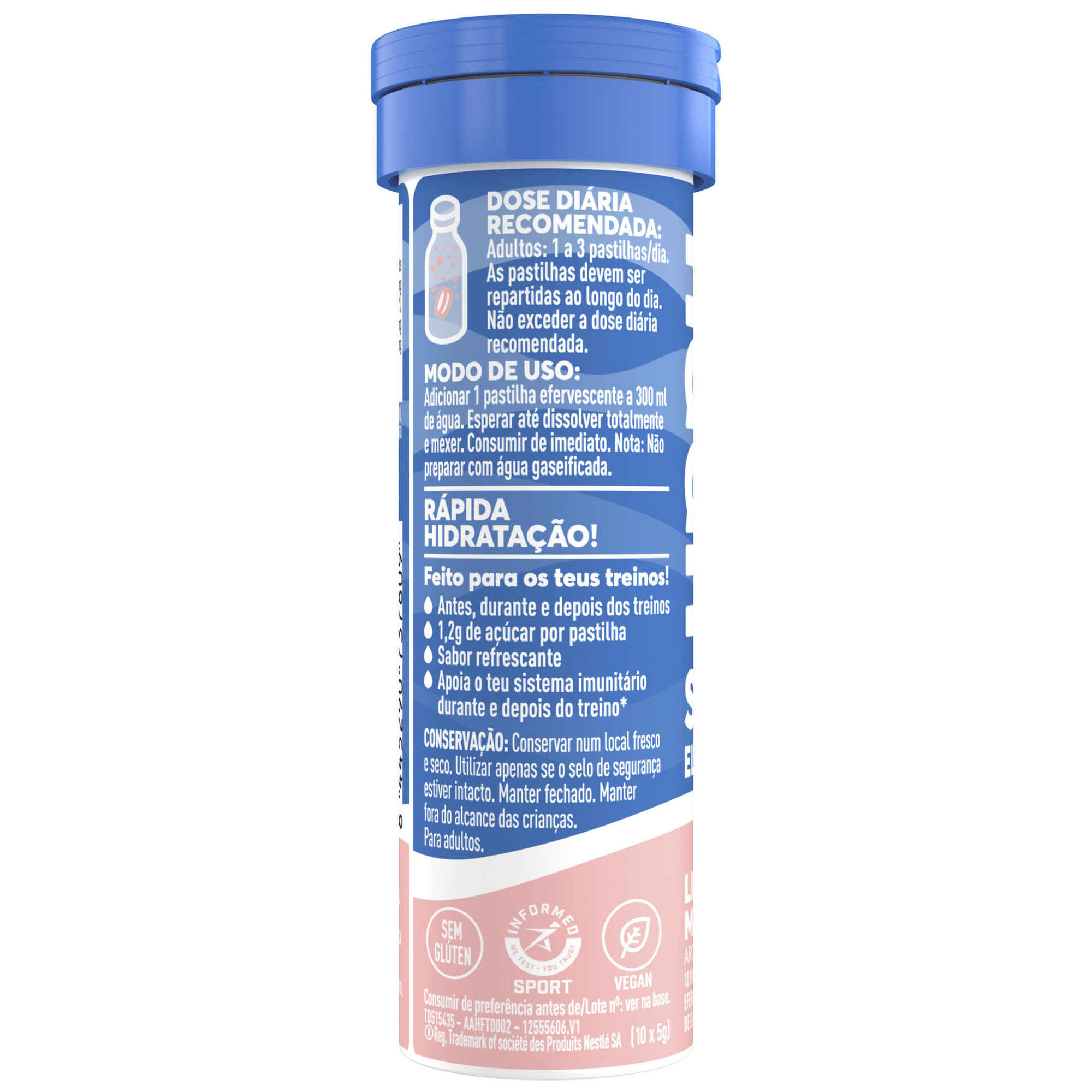 Pastilhas Efervescentes de Eletr&oacute;litos Morango-Lim&atilde;o Nuun