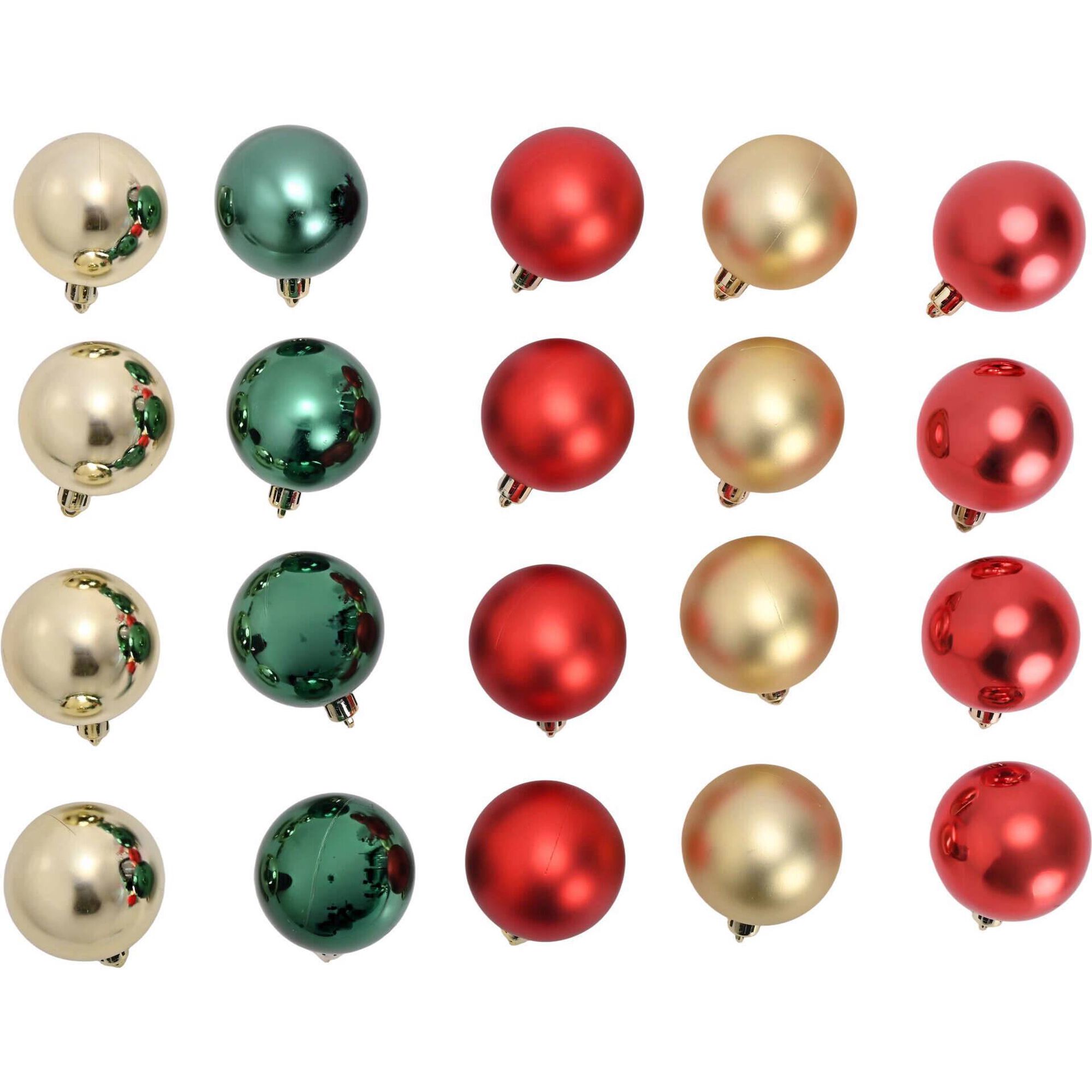 Conjunto 30 Bolas de Natal Tradicional Vermelho e Verde Kasa