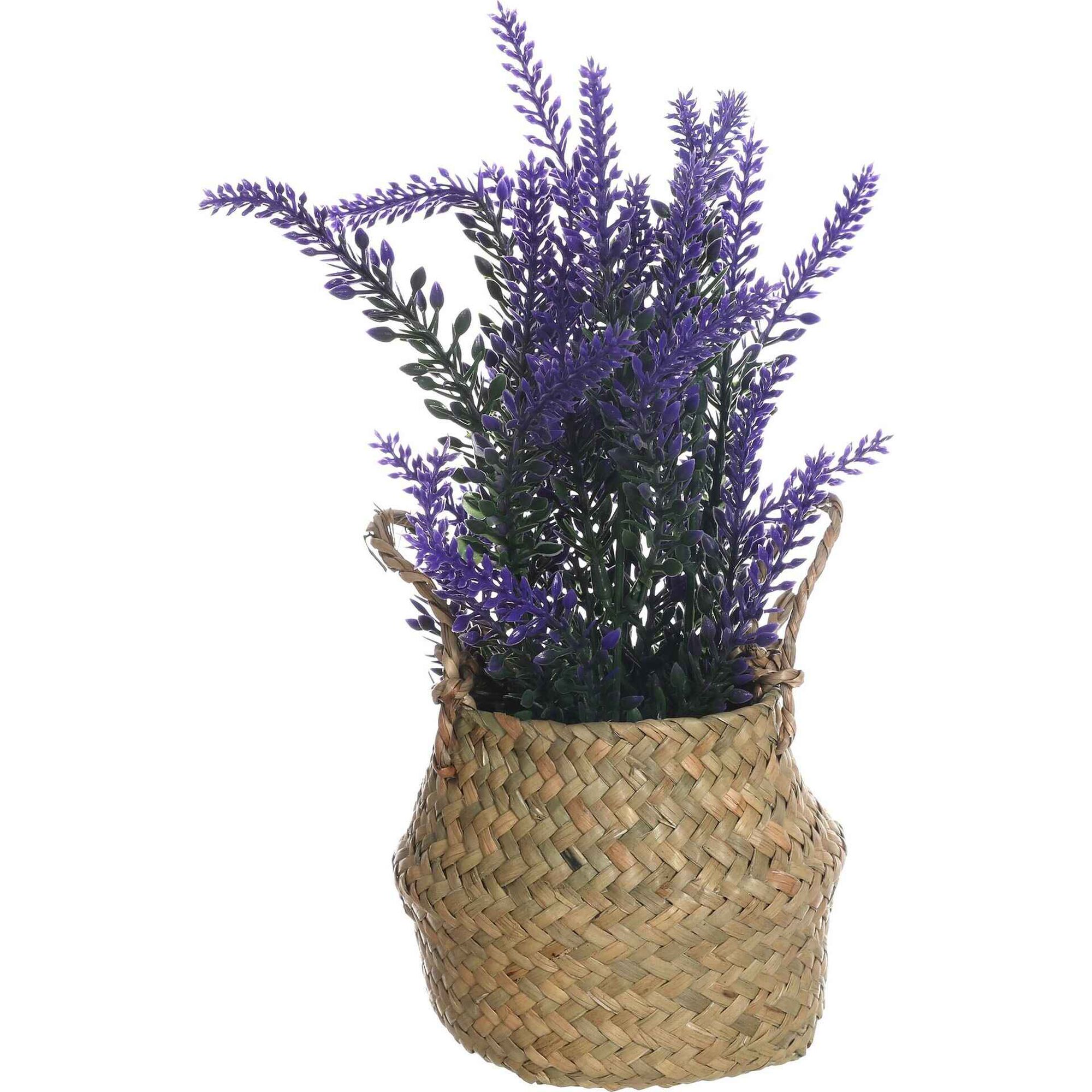Planta Artificial Lavanda com Cesto com Asas