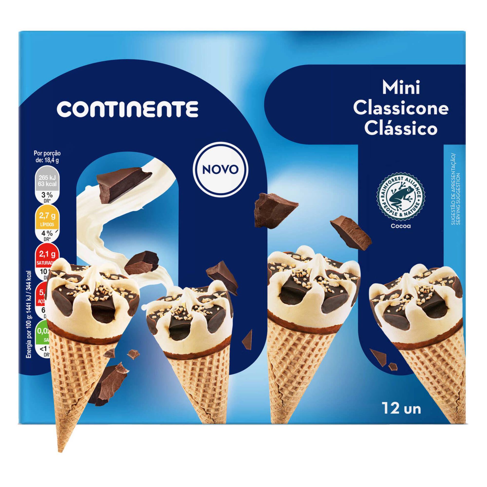 Gelado Mini Classicone Clássico emb. 12 un Continente Continente